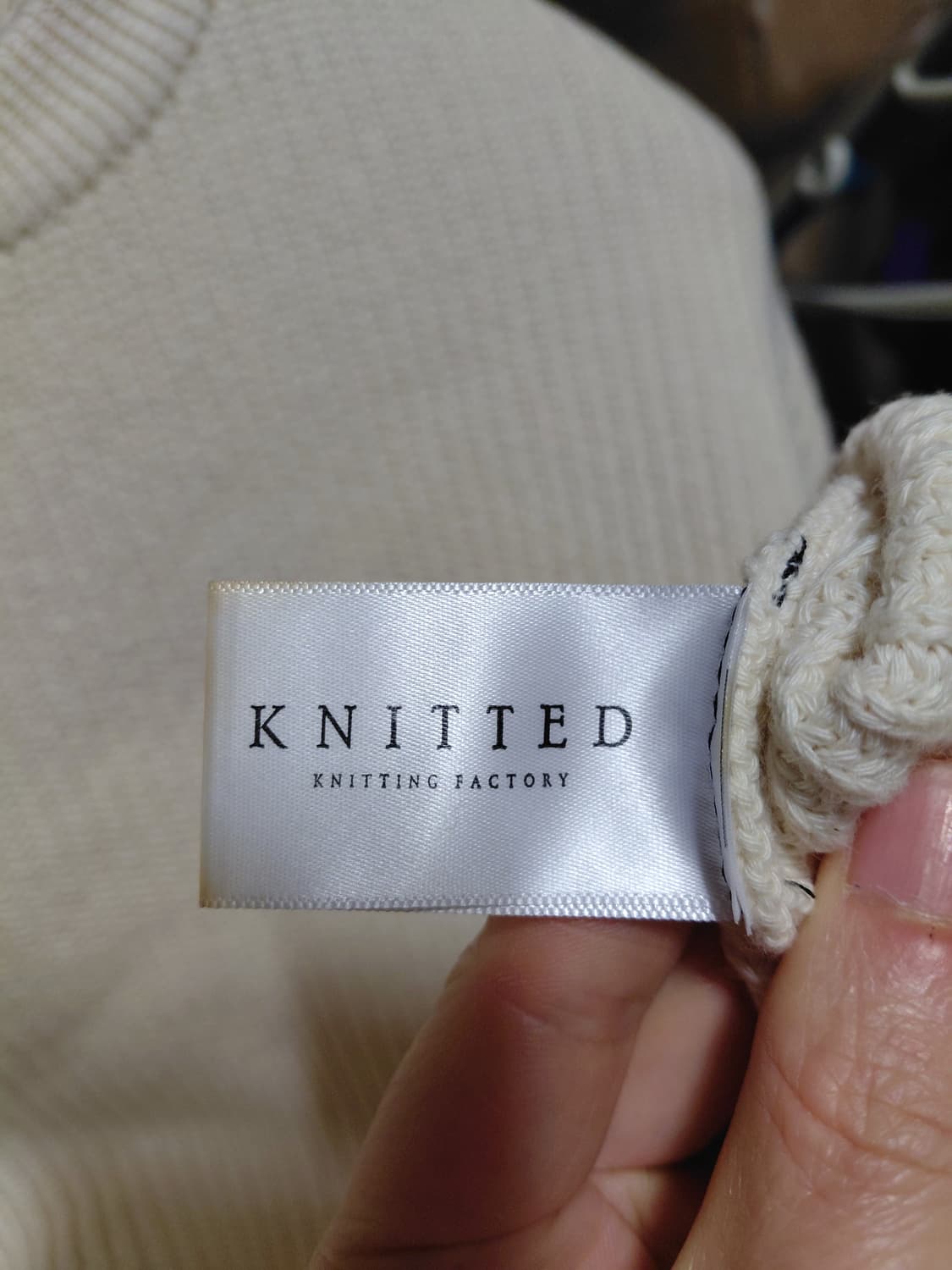 [니티드]면 골지 라운드넥 니트 L사이즈 상품이미지4