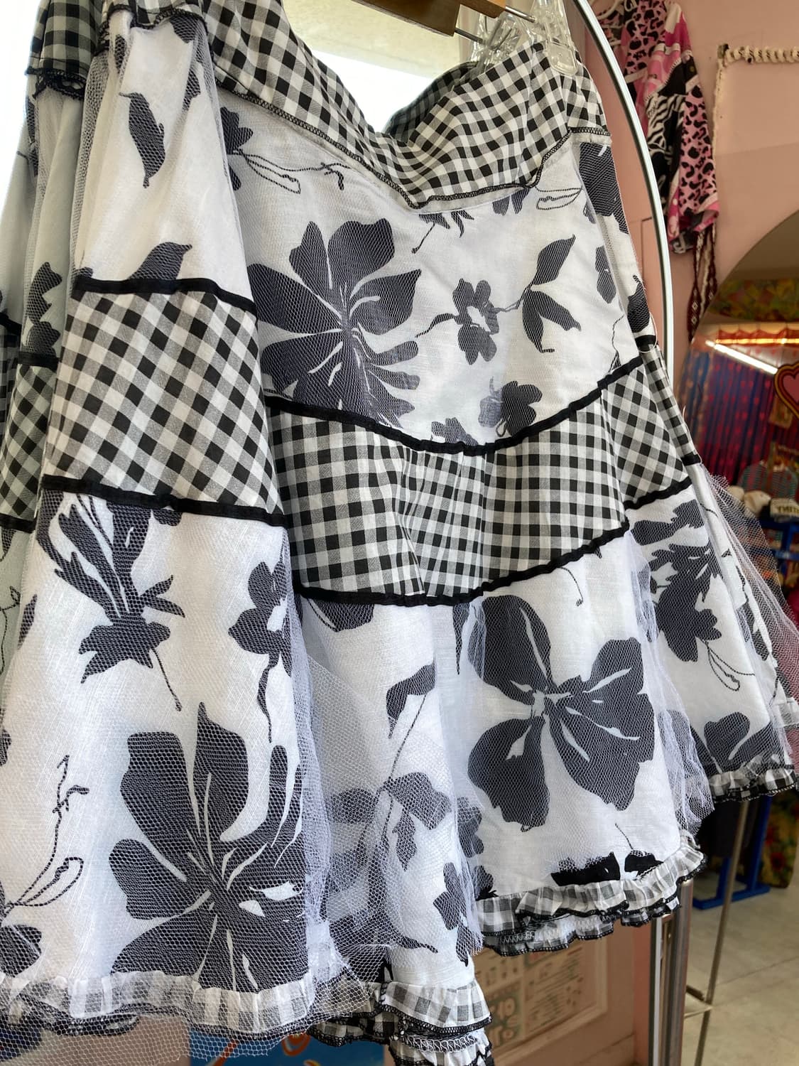 플라워 체크 레이스 스커트 상품이미지6