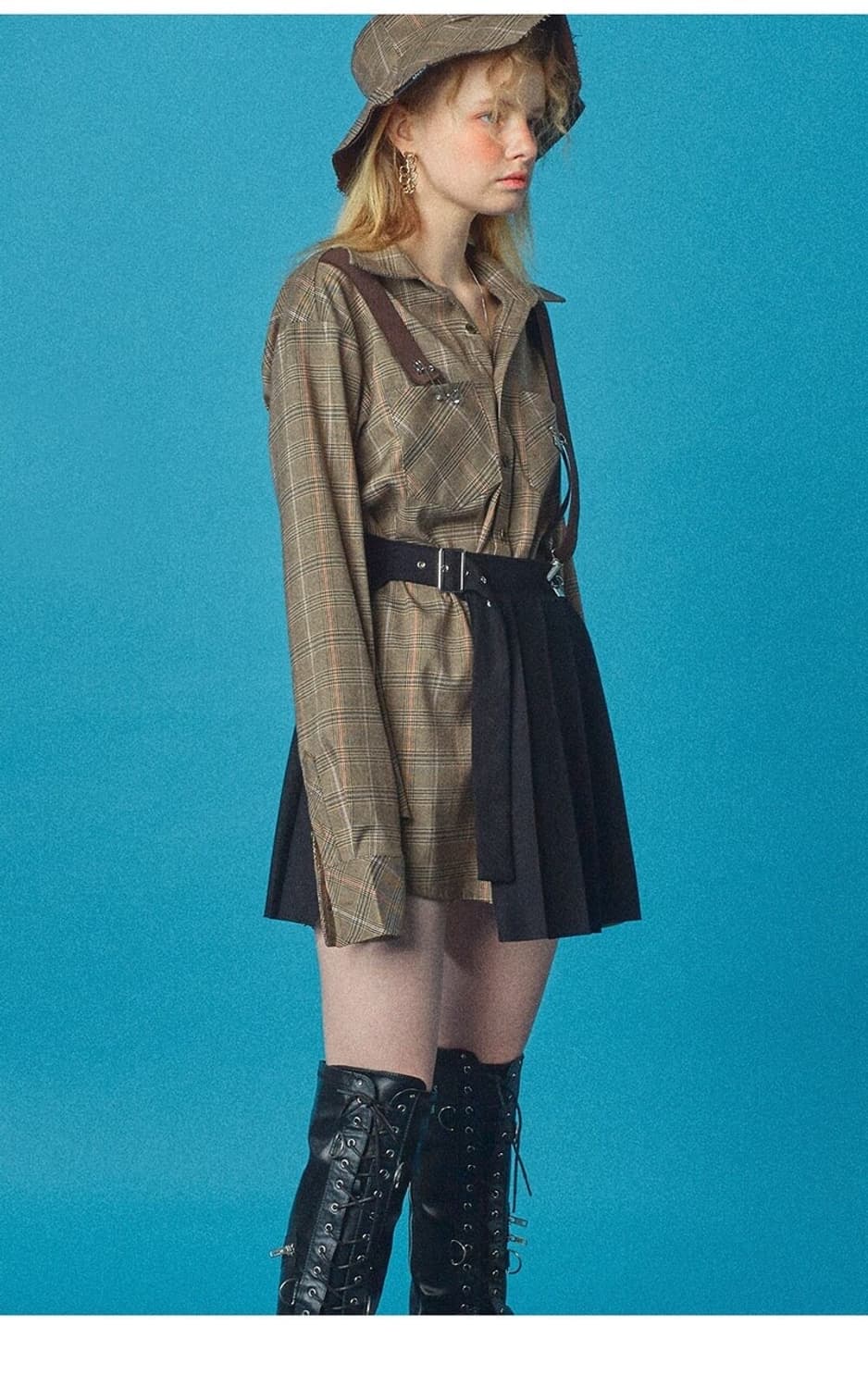 Oct.3 BELT LAYERED PLEATS SKIRT [BLACK] 상품이미지2