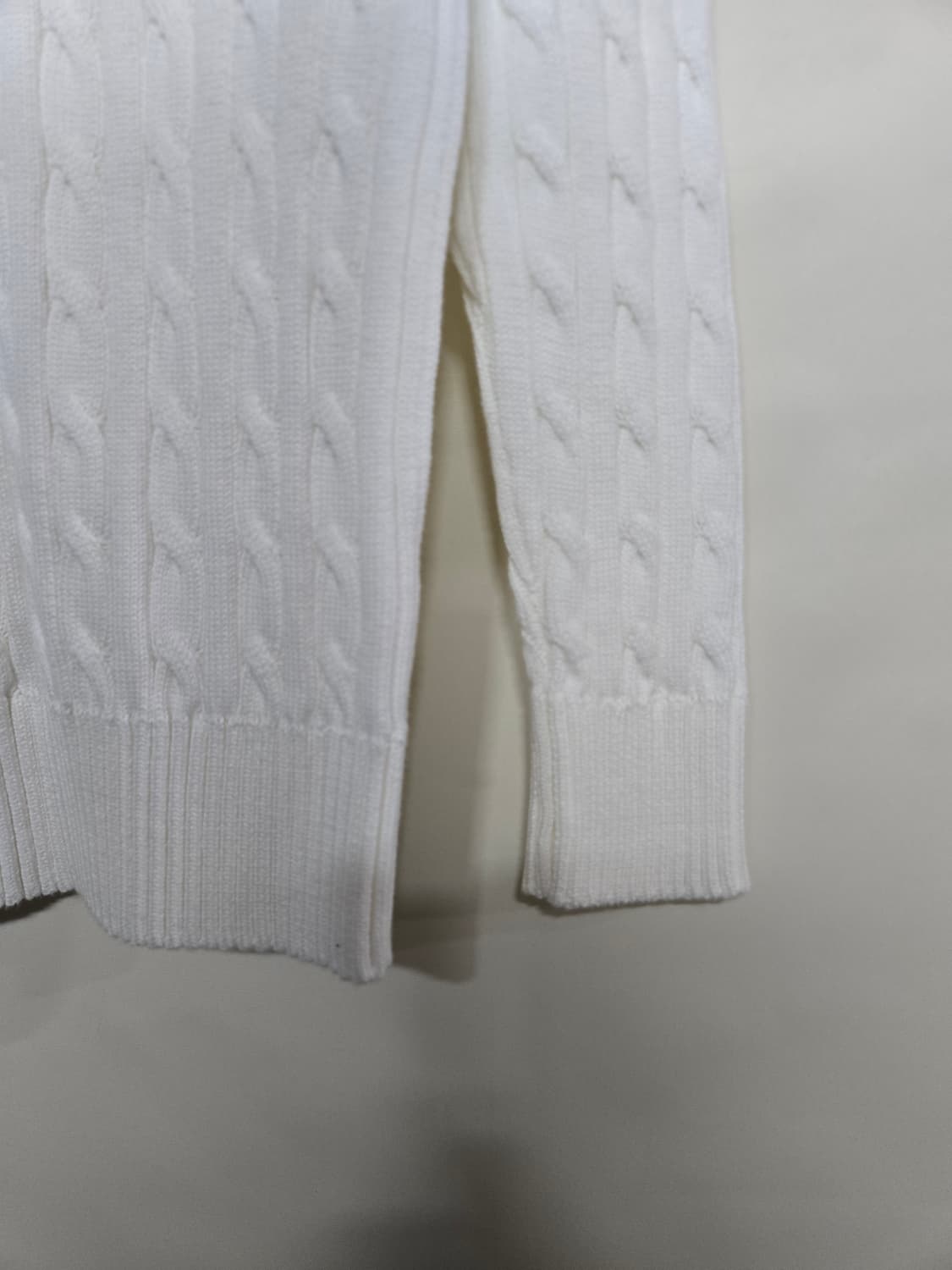 U.S. POLO ASSN. 꽈배기 니트 화이트 90 S 상품이미지3