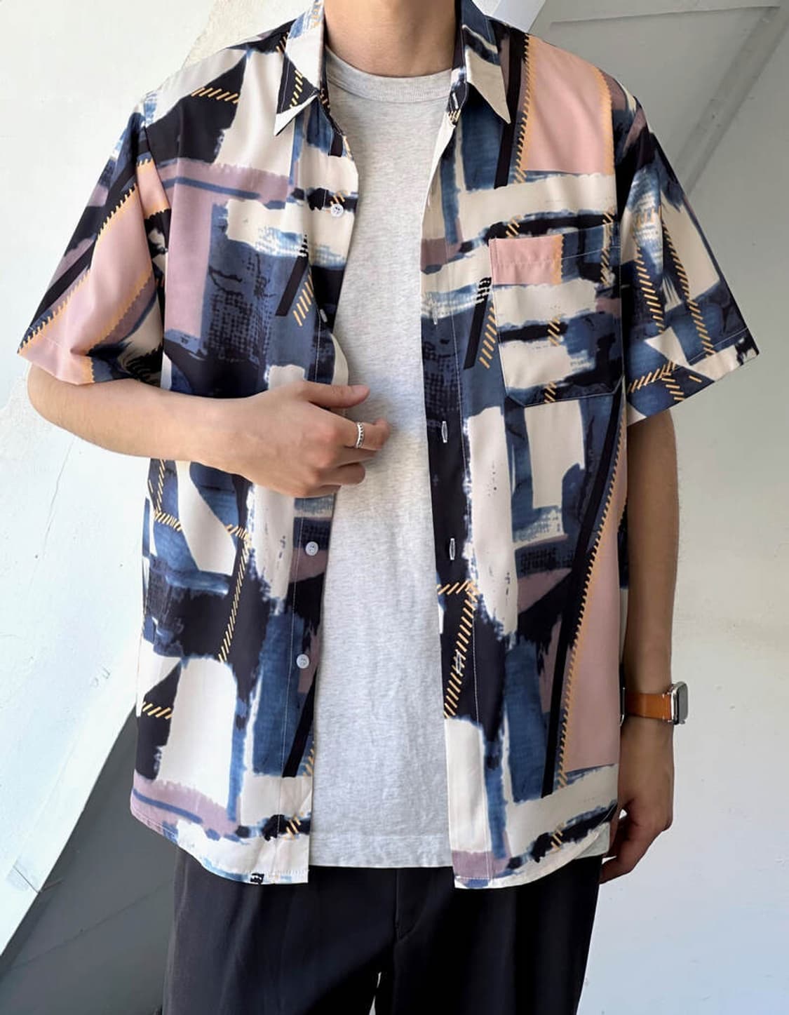 Irregularity patterned sheer shirt top 상품이미지10