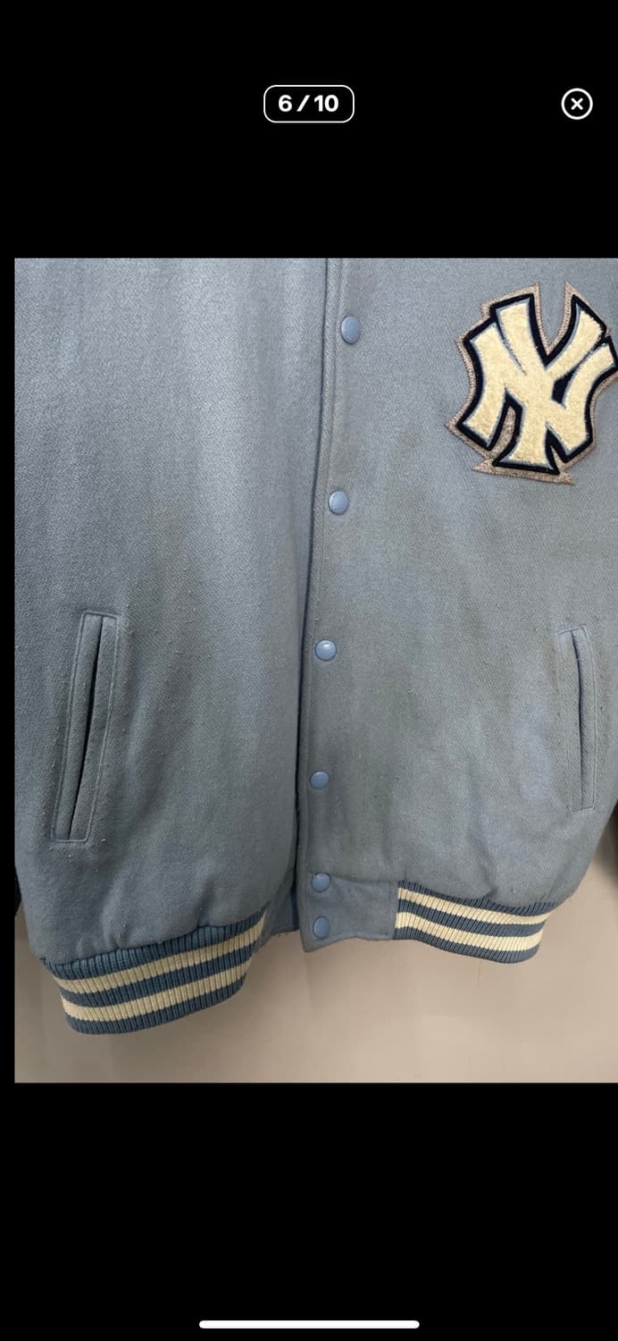 WWS MLB 양키스 라이트블루 울 바시티자켓 A2930 상품이미지5