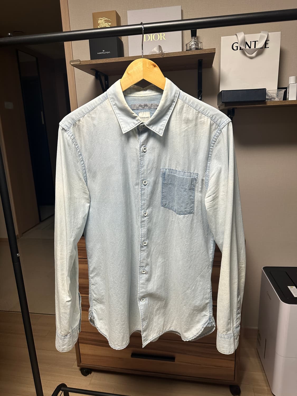 시리즈 남성 연청 워싱 데님 셔츠(100)    상품이미지3