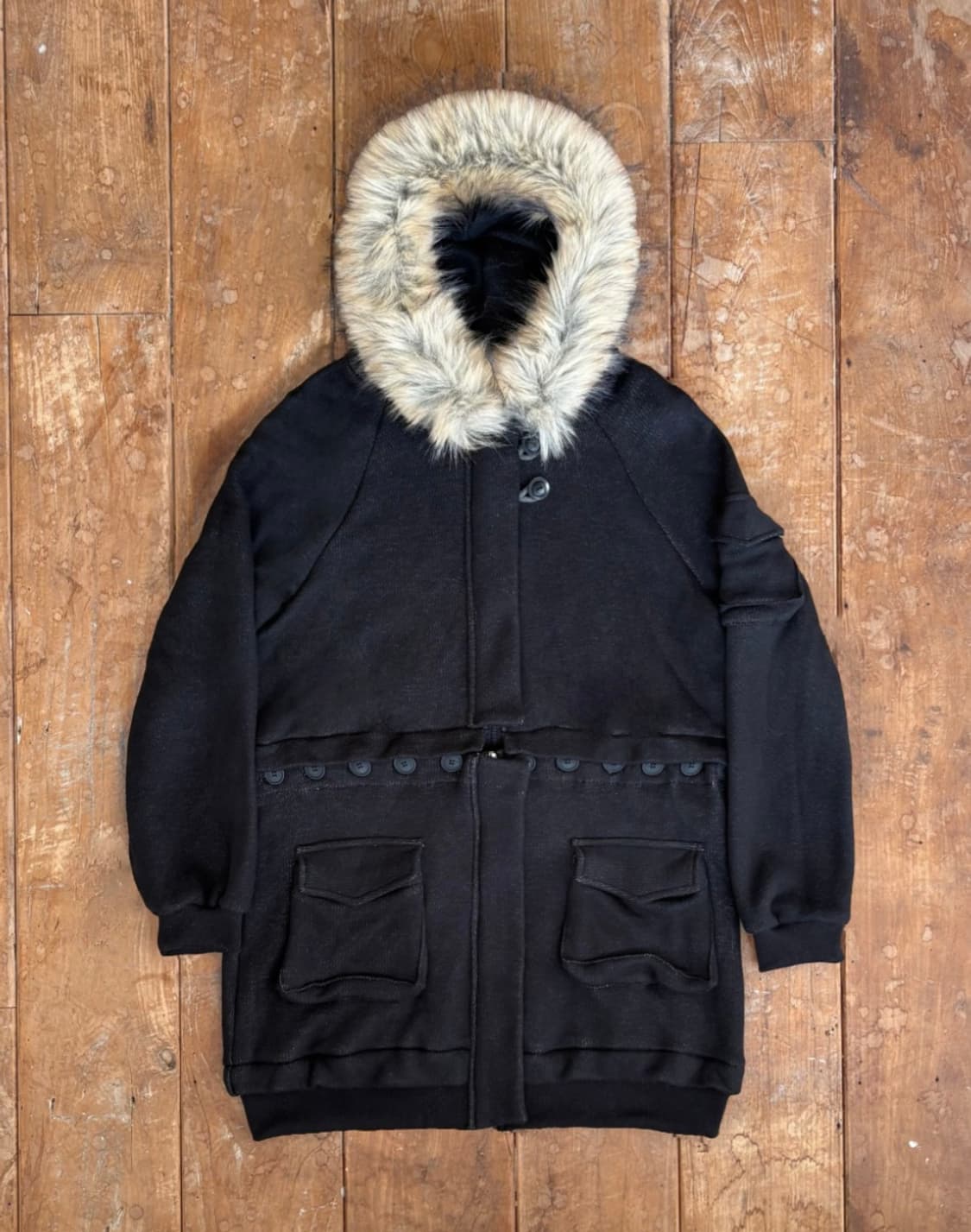 오스하이 블랙 투웨이 퍼후드 oshigh 2way fur hood 상품이미지4