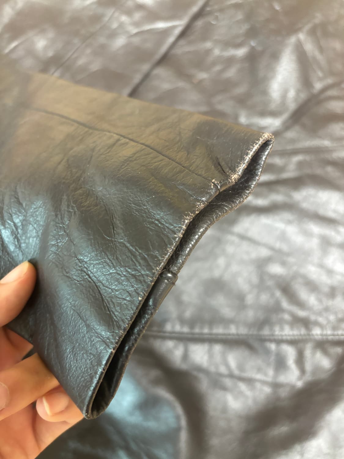 f collection 딥브라운 소가죽 버튼 레더자켓 상품이미지8