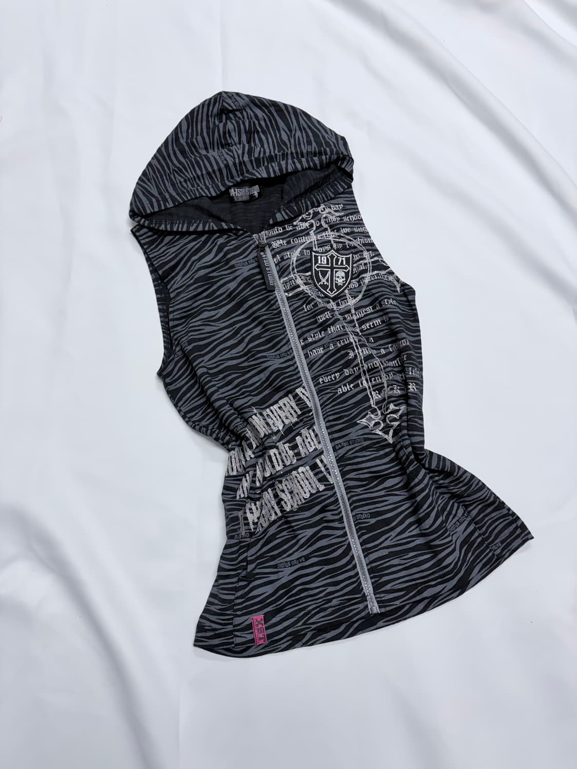 00s 갸루펑크 지브라 해골 & 십자가 글리터 4pcs 코디세트 상품이미지4