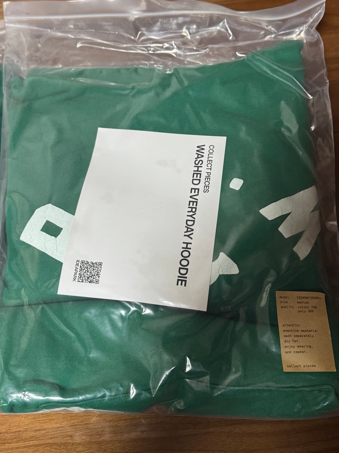 컬렉트피시스 후드티 그린 M/L 상품이미지2