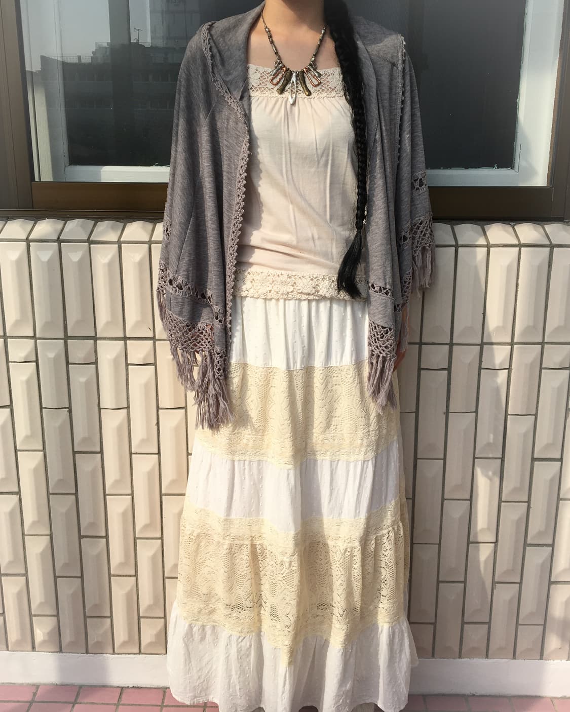 Ethnic mood fringe hood cape 상품이미지6