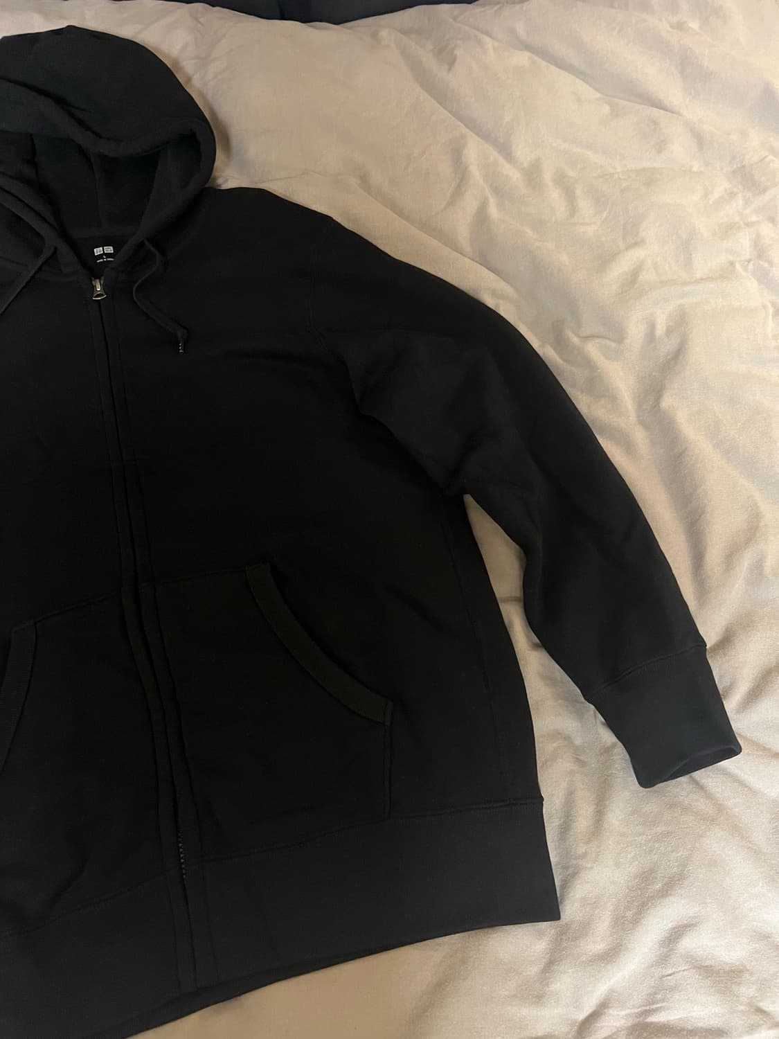 유니클로 집업 후드티 블랙 L 새제품 상품이미지4