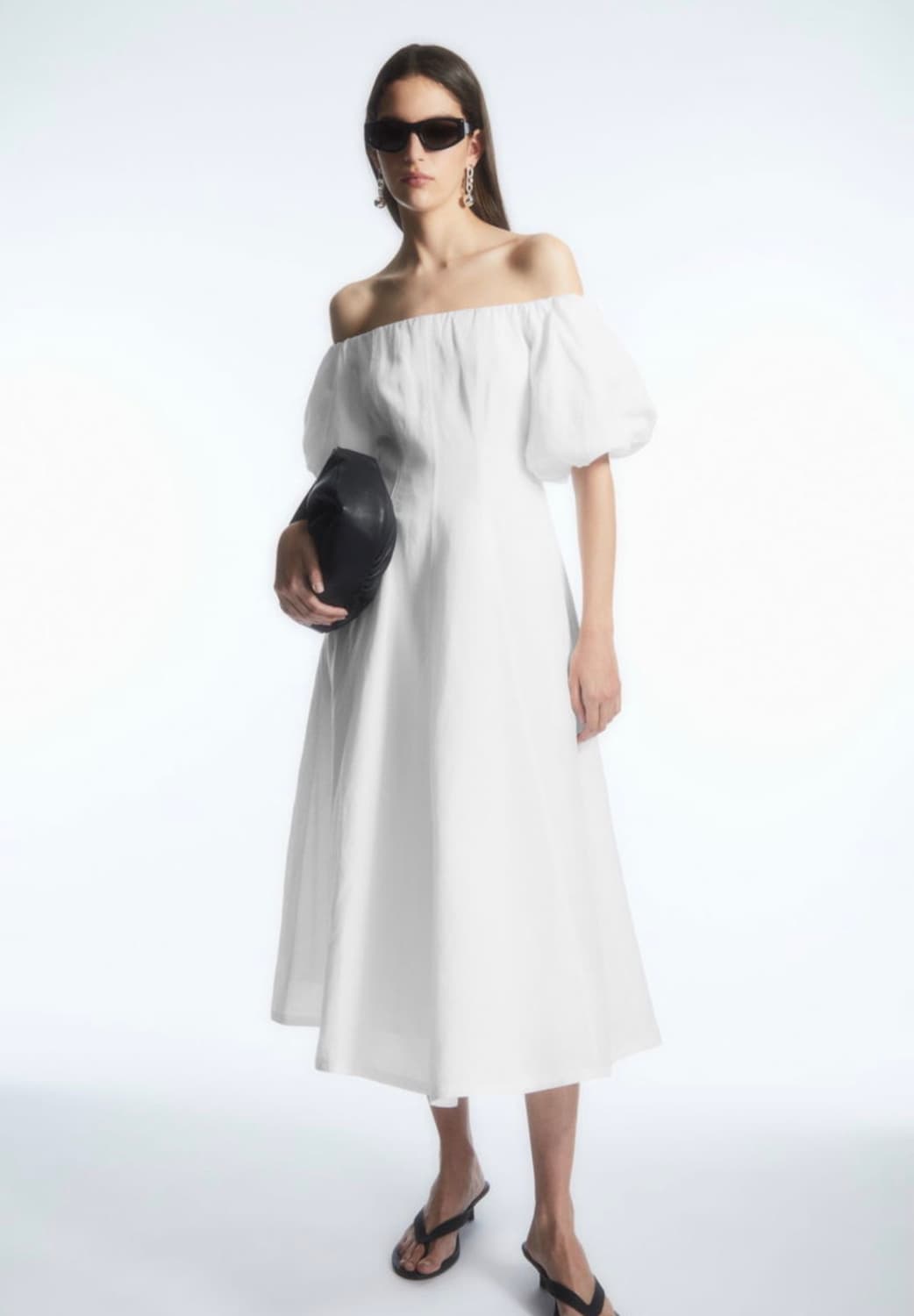 COS 코스 린넨 화이트 드레스 상품이미지1