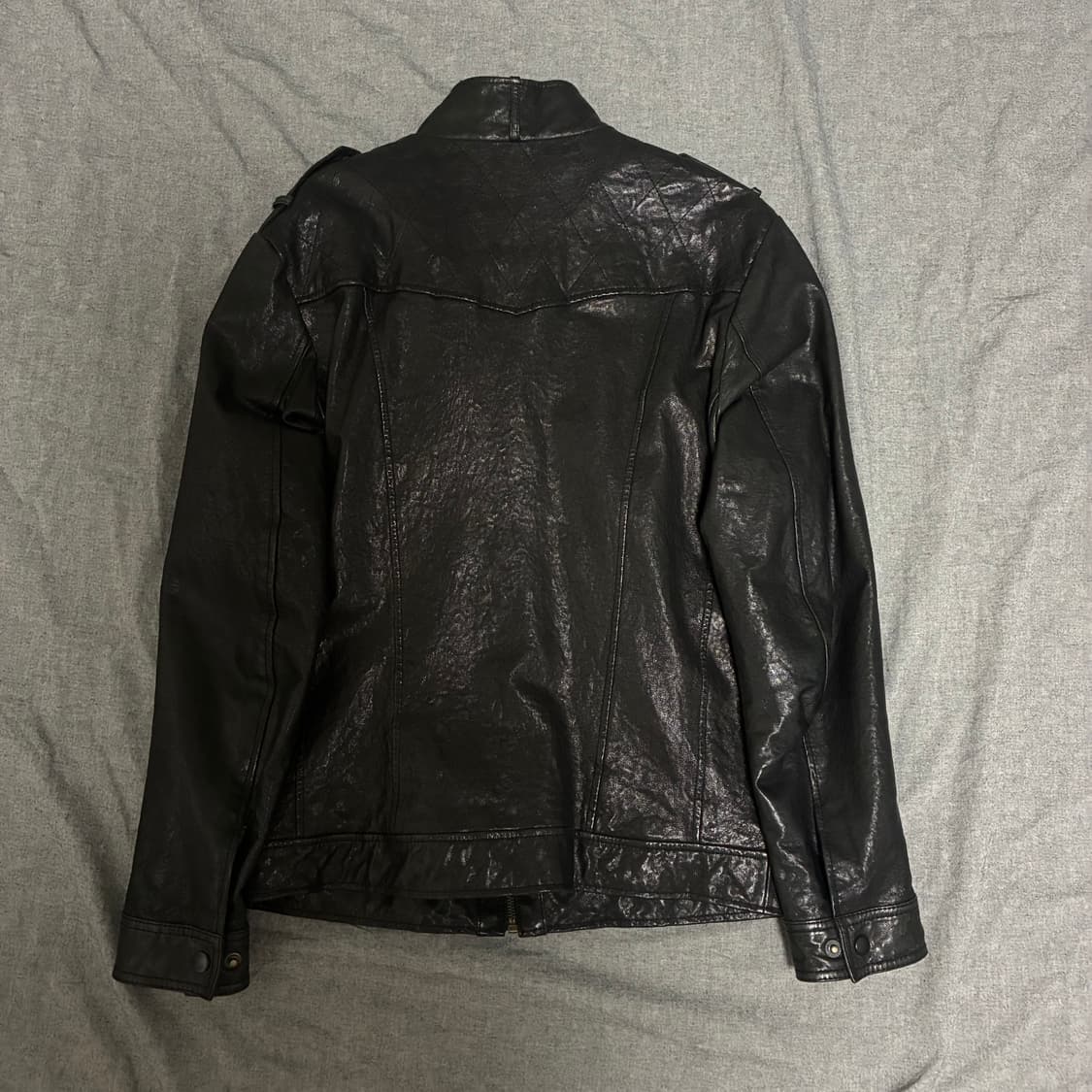 이태리 가죽 퀄팅 라이더 자켓 상품이미지5