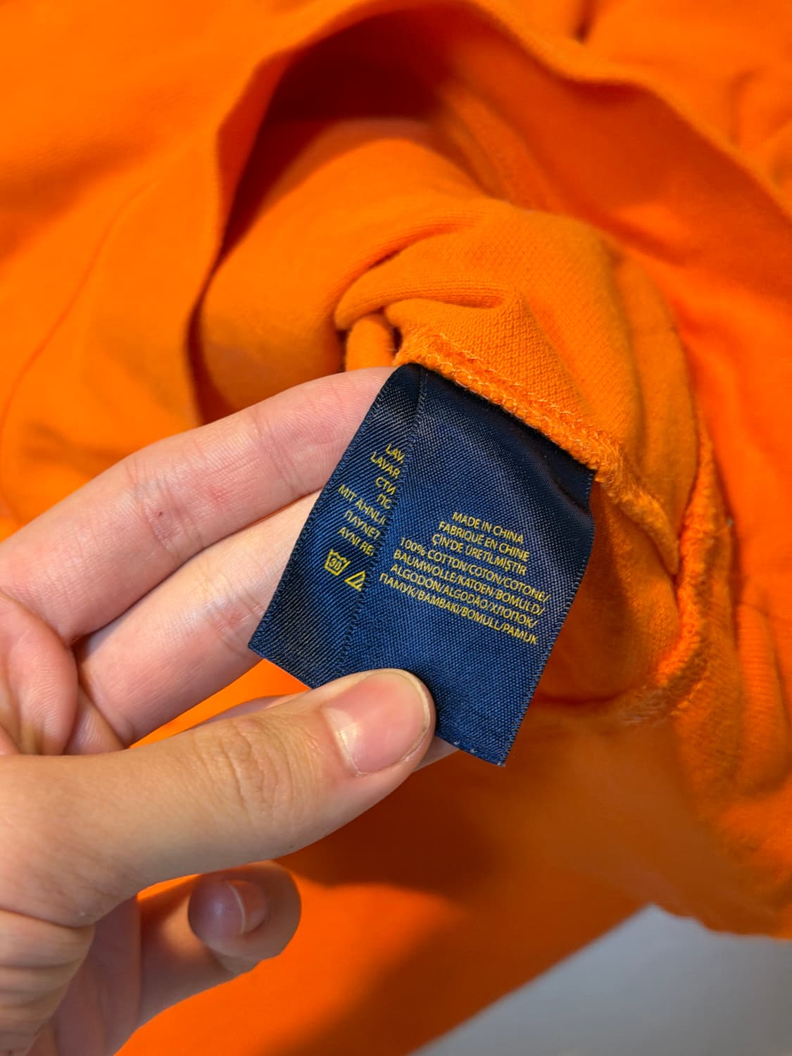 희귀) 폴로 랄프로렌 헨리넥 럭비 후드티 오렌지 상품이미지3