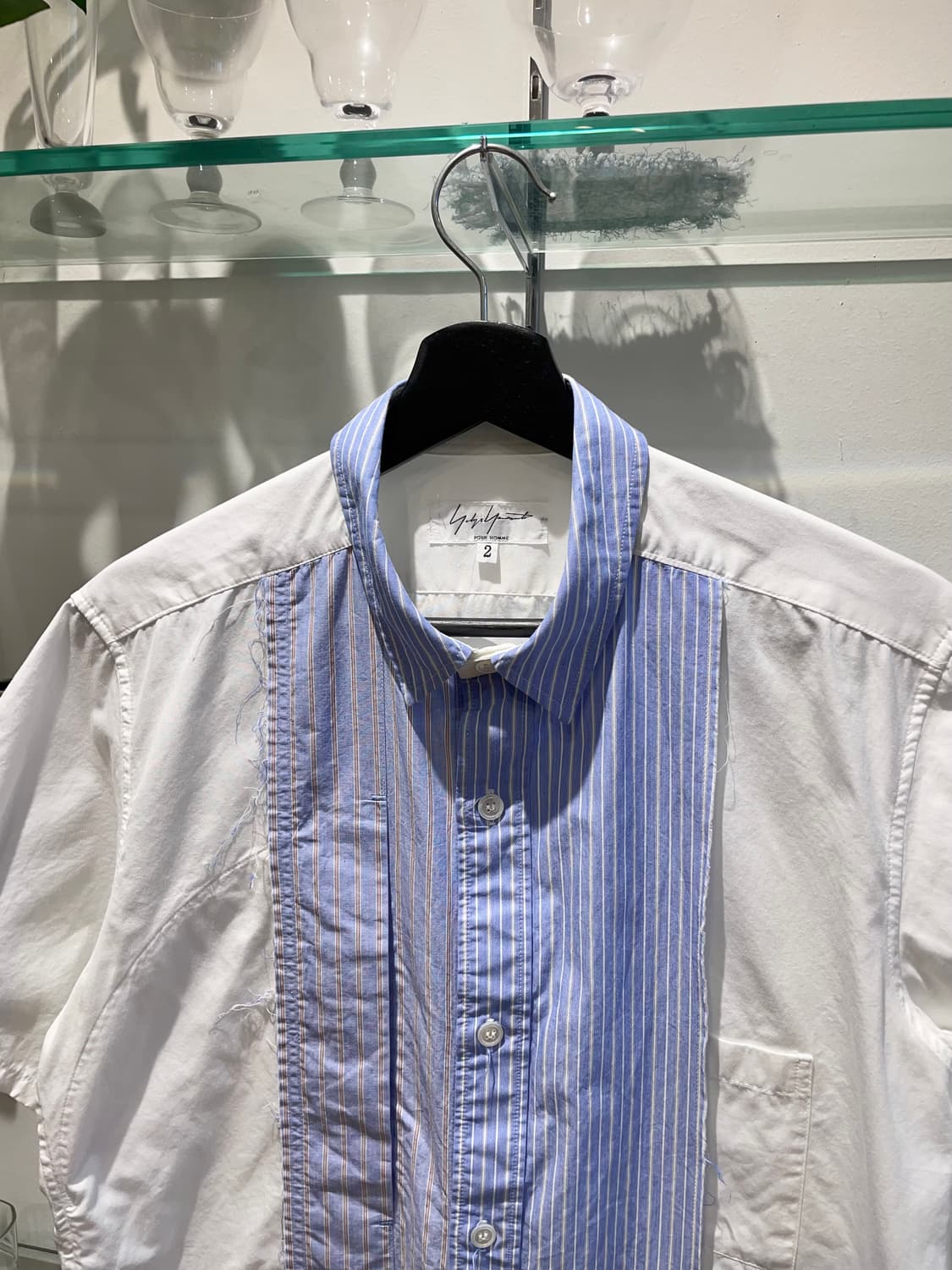요지야마모토 뿌르옴므 patchwork shirt 상품이미지3