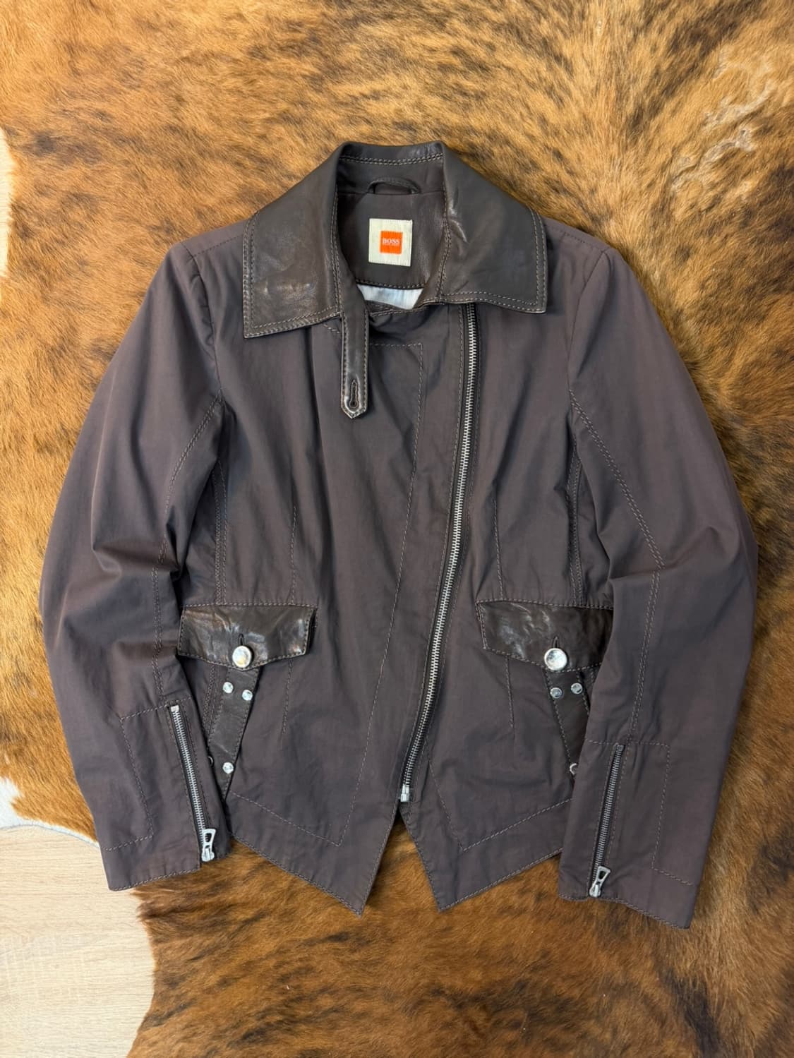 휴고 보스 레더 카라 더블 자켓  상품이미지4