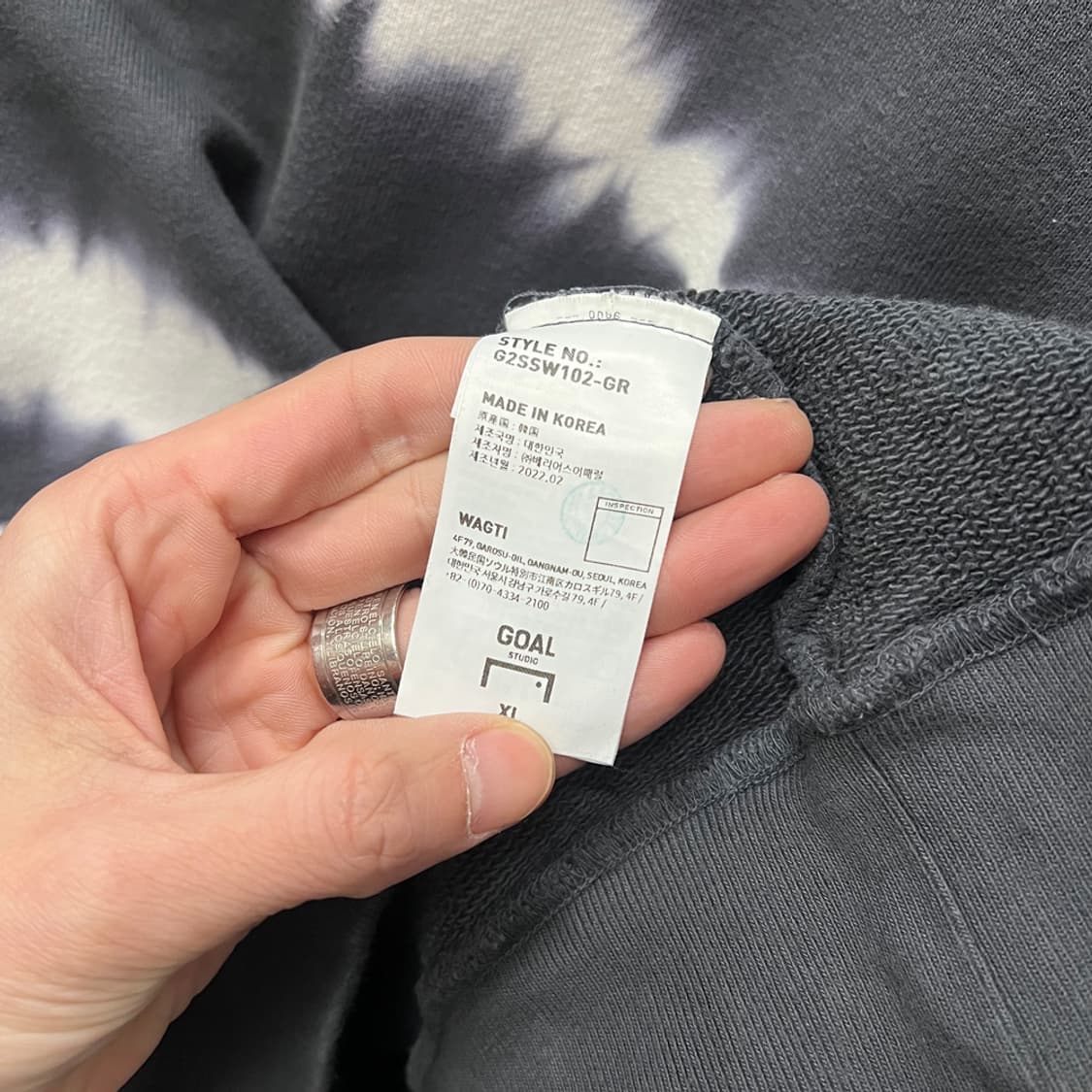 골스튜디오 시그니쳐 타이다이 스웻 맨투맨 XL 상품이미지4