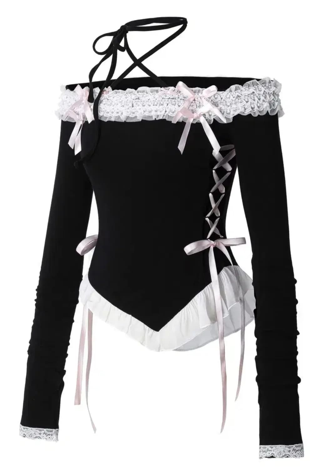 슈슈체리 돌리히메 오프숄더티 블랙핑크 히메갸루 상품이미지1