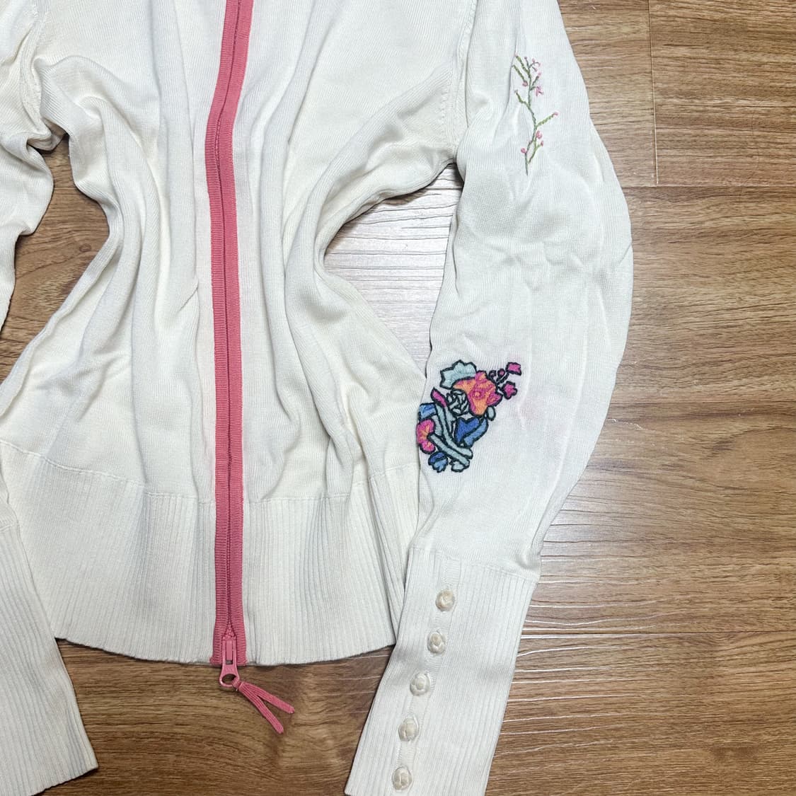 빈티지 상하이탕 핑크 자수 집업 히메갸루 로걀 라떼 오네갸루 페어리 고딕 상품이미지2