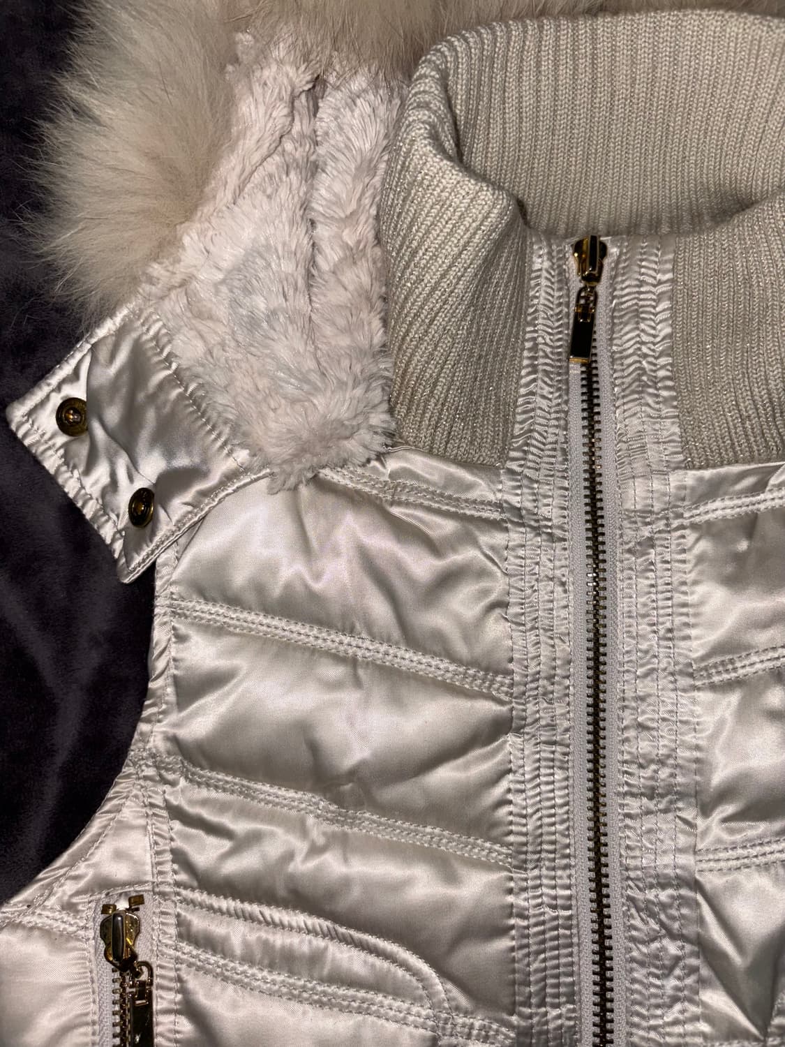 GGPX y2k깔 펑크 슬림핏 허리조절 스트링 유광 털숏 패쪼 상품이미지4