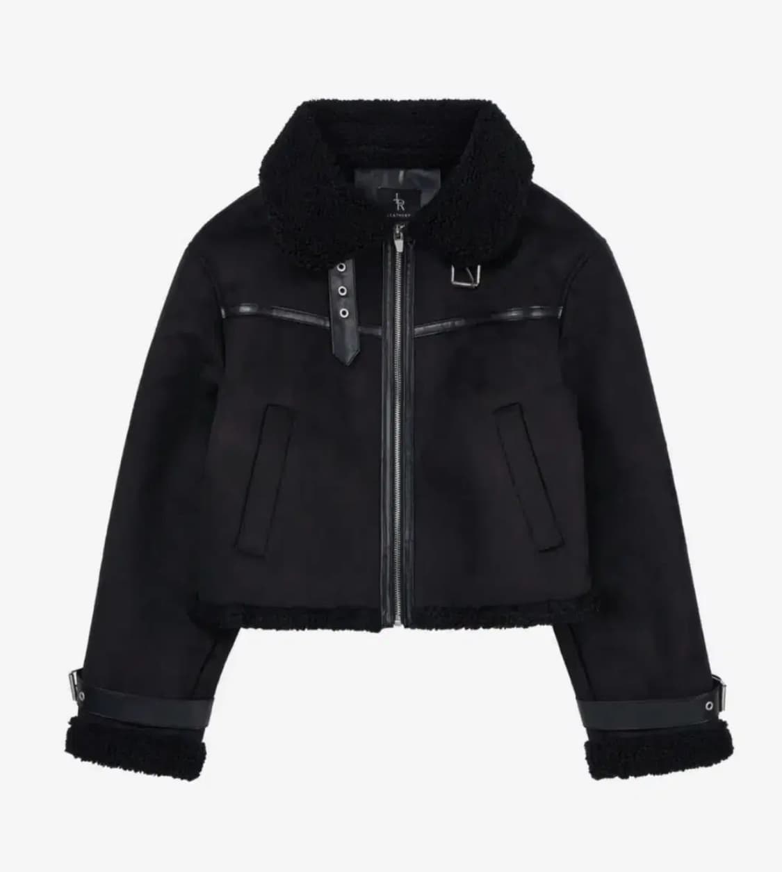 레더리 스웨이드 무스탕 자켓 블랙 상품이미지1