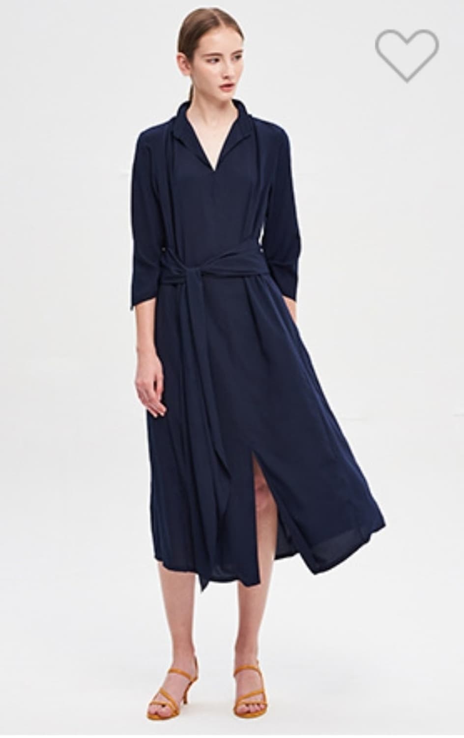 한섬 타임TIME 벨티드 롱 원피스 82-94-160사이즈 상품이미지1