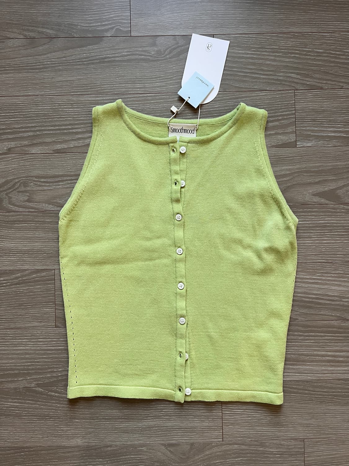 새상품 스무드무드 니트탑 슬리브리스 라임 Proust Knit Top 상품이미지2