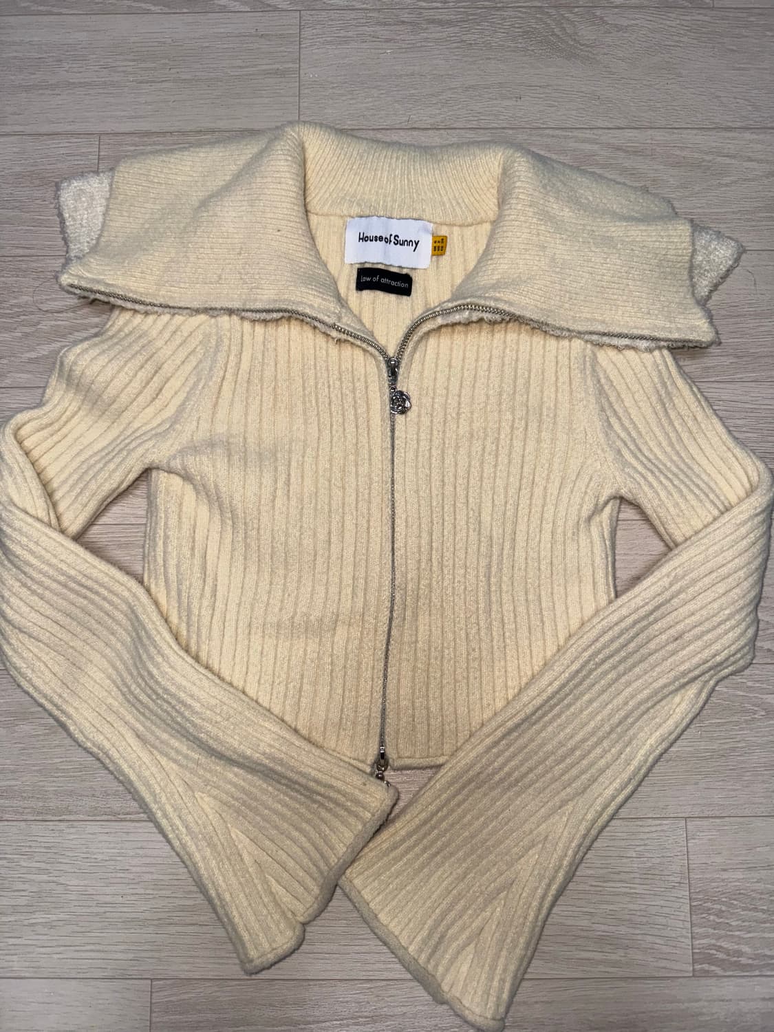 하우스오브서니 House of Sunny 니트 집업 가디건 아이보리 상품이미지1