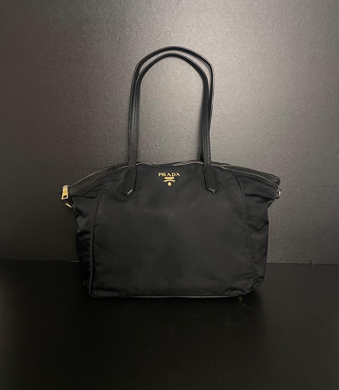 프라다 PRADA 나일론 가죽 쇼퍼 백 상품이미지1