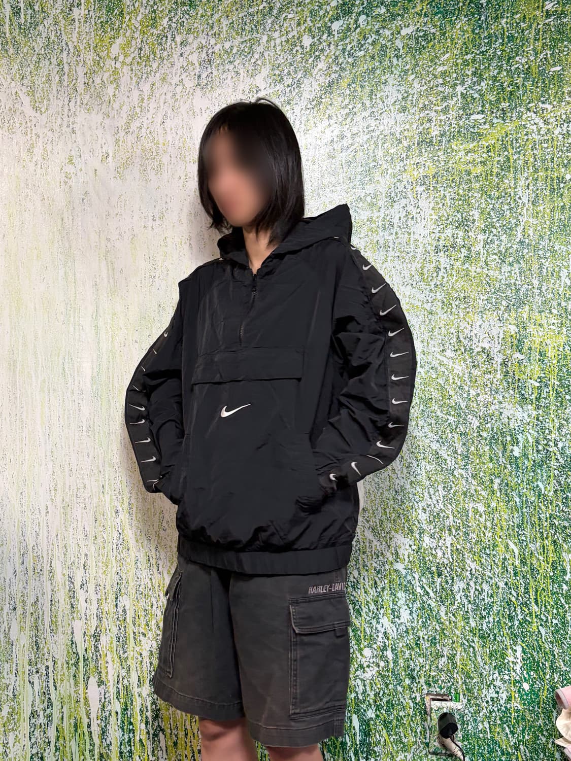 나이키 미드 스우시 아노락 테이핑 바람막이 빅로고 트랙자켓 XL 상품이미지1