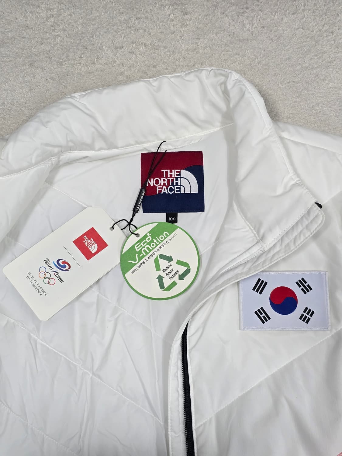 노스페이스 팀코리아 V 경량패딩 자켓 화이트 새상품 100 상품이미지6