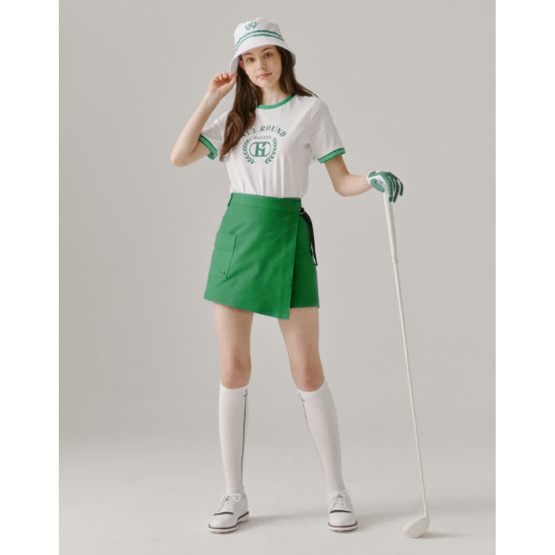 택붙은 미사용 hazzys 헤지스 월계수 골프 여성 반팔티 상품이미지2