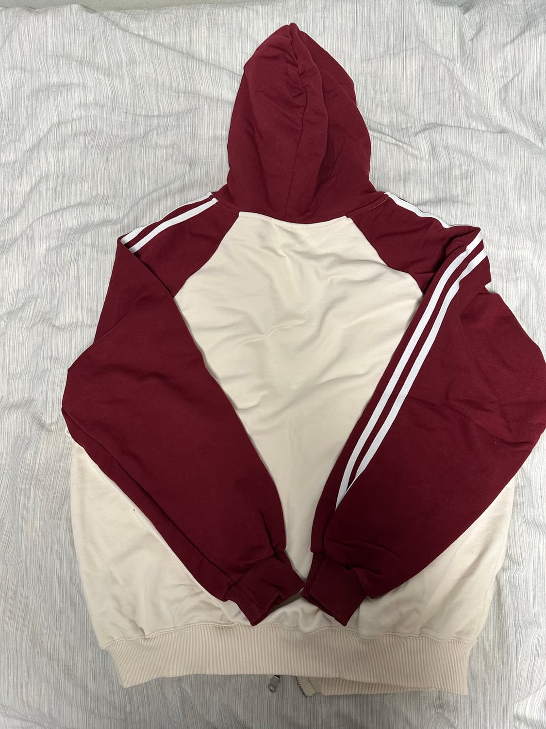 벤힛 크로스드레슬리 후드집업 크림버건디 상품이미지2