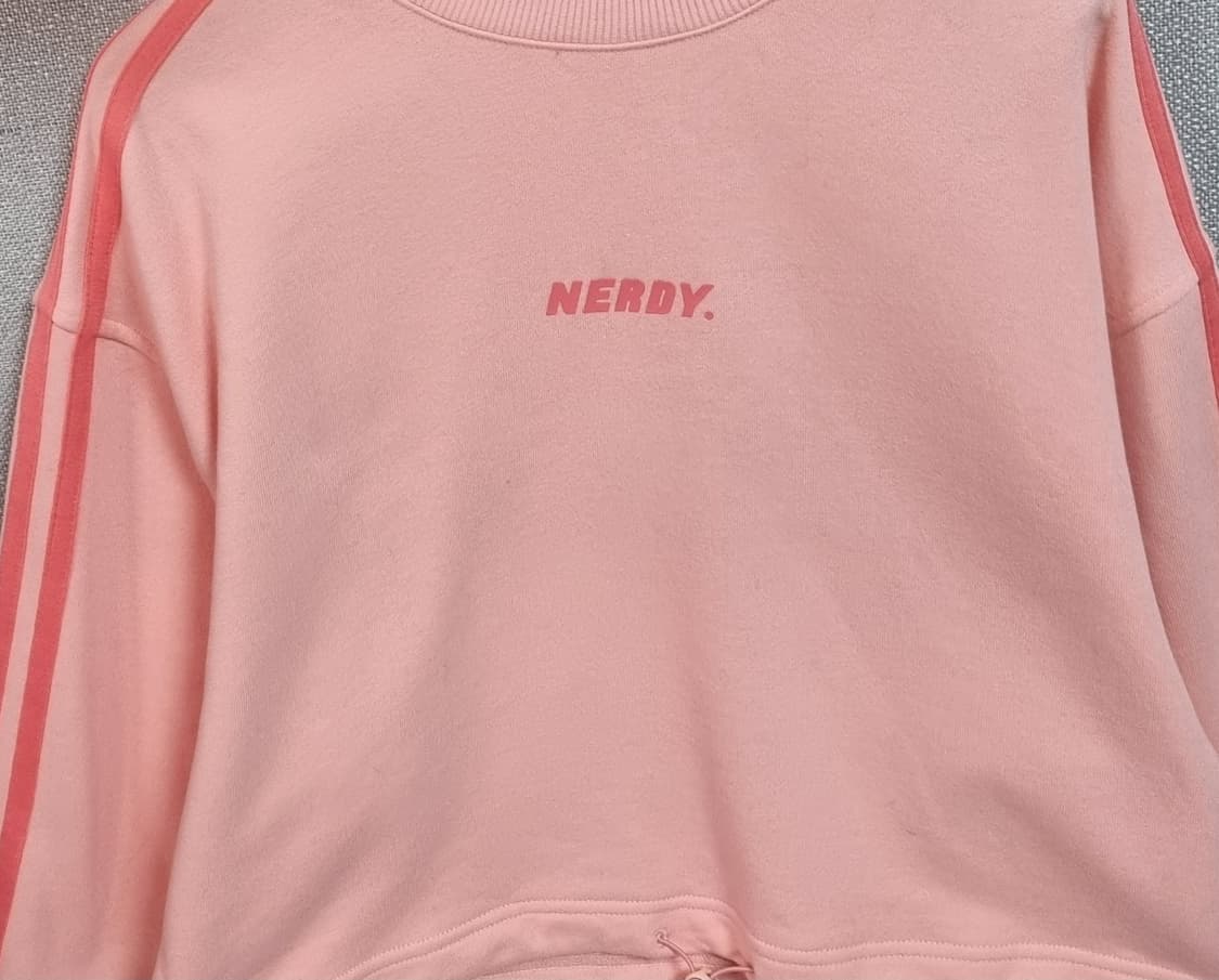 새상품) 오버핏 S ) 널디 핑크 크롭 맨투맨 상품이미지2