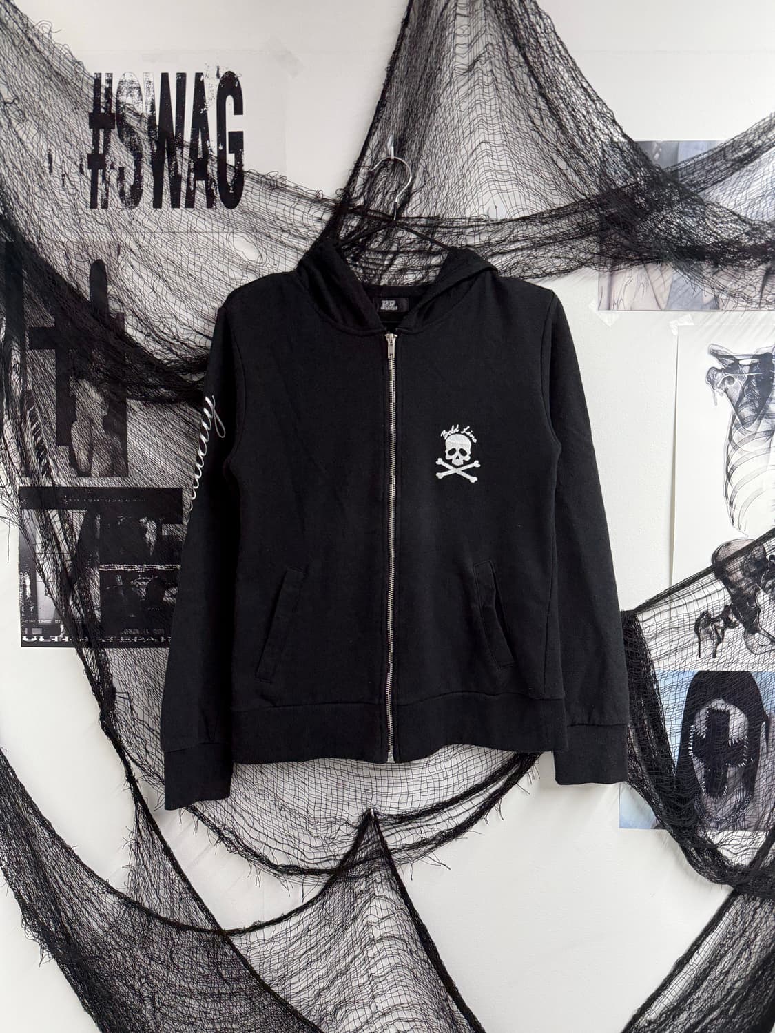00s punk skull printing hood zipup 상품이미지6