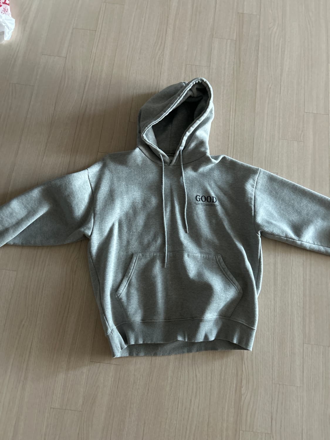 Good 곰 프린팅 회색 후드티 상품이미지1