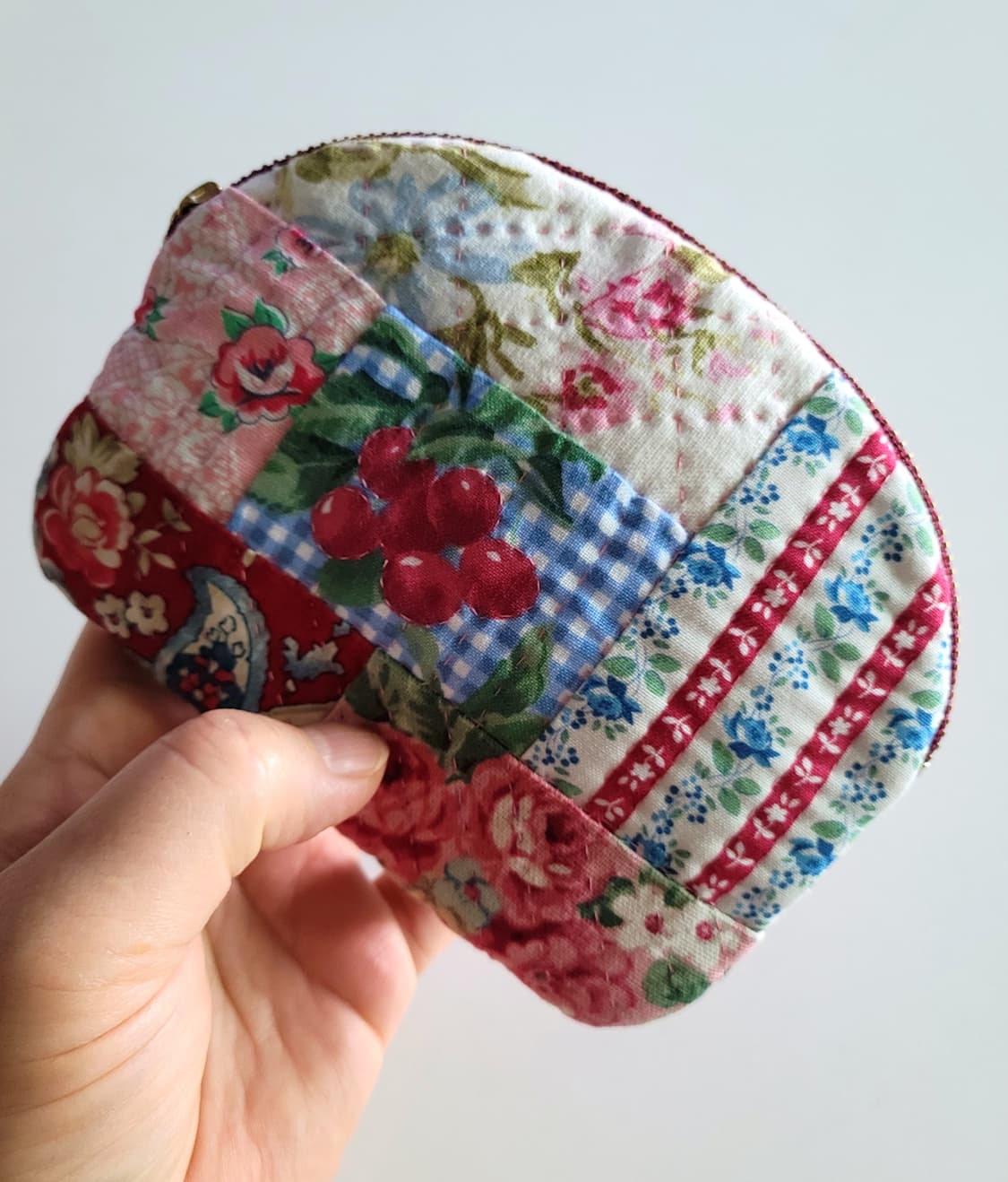 레드체리퀼트파우치/퀼트지갑/핸드메이드/퀼트소품/크리스마스선물 상품이미지3