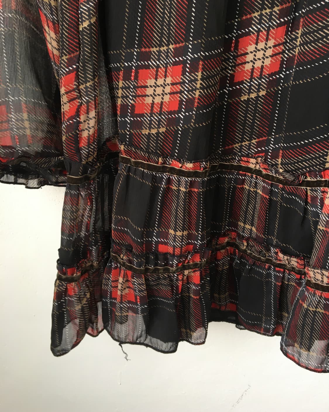 Crochet trimming check pattern onepiece 상품이미지6