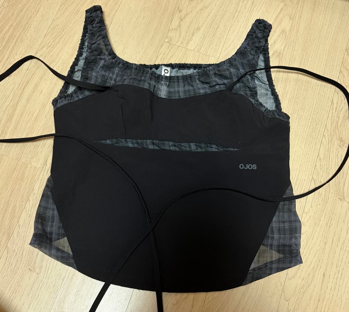 오호스 홀터 스트랩 플래드 슬리브리스 Halter Strap Plaid 상품이미지3