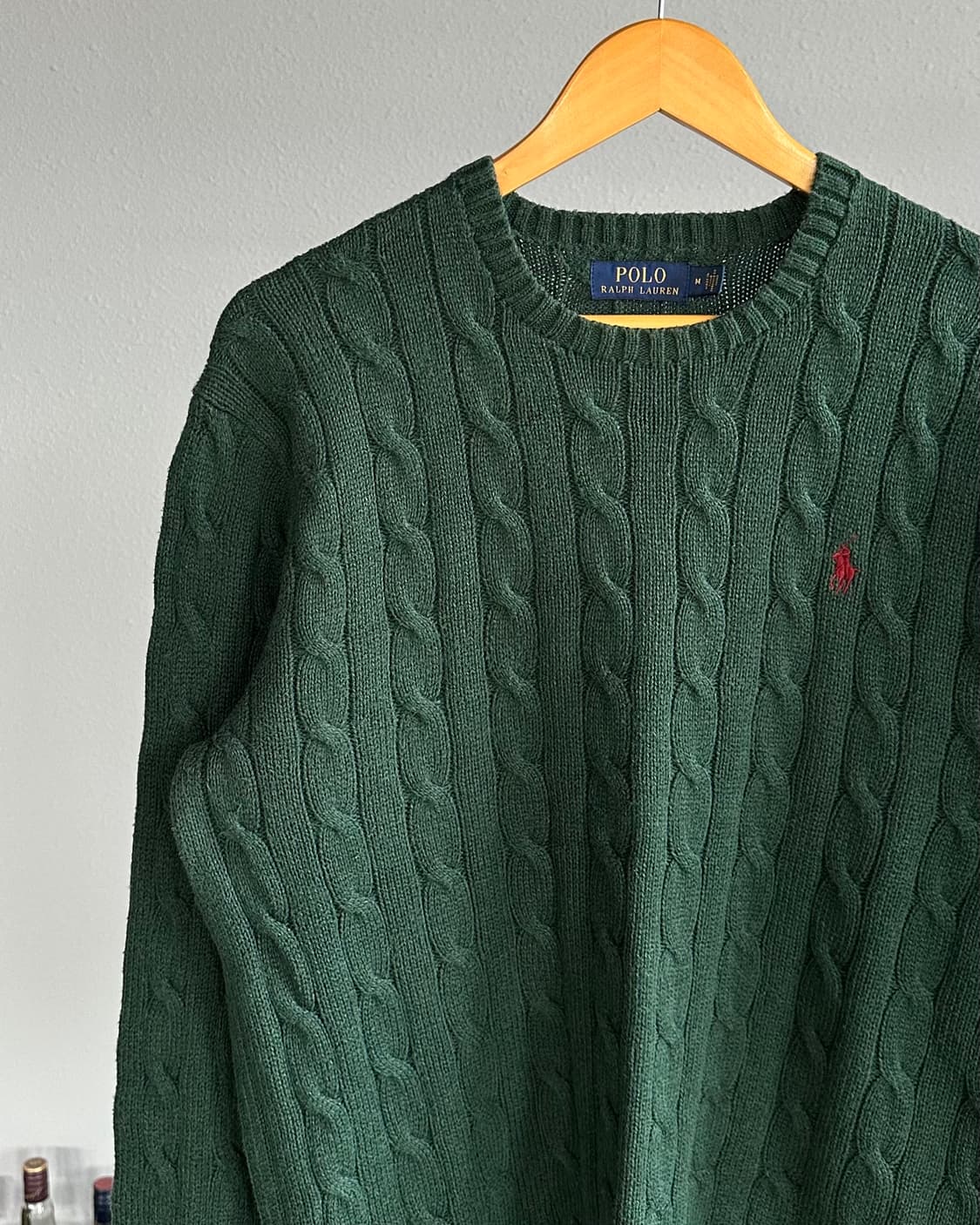 [M]폴로 랄프로렌 꽈배기 케이블 니트 그린 상품이미지2
