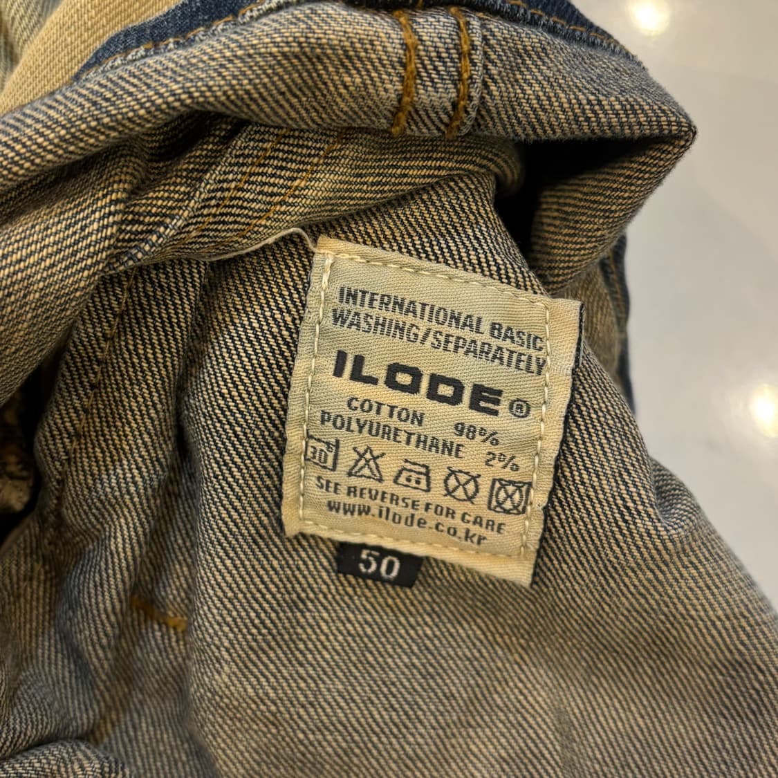 빈티지 워싱 데미지 디테일 청자켓 y2k 00’s 상품이미지4