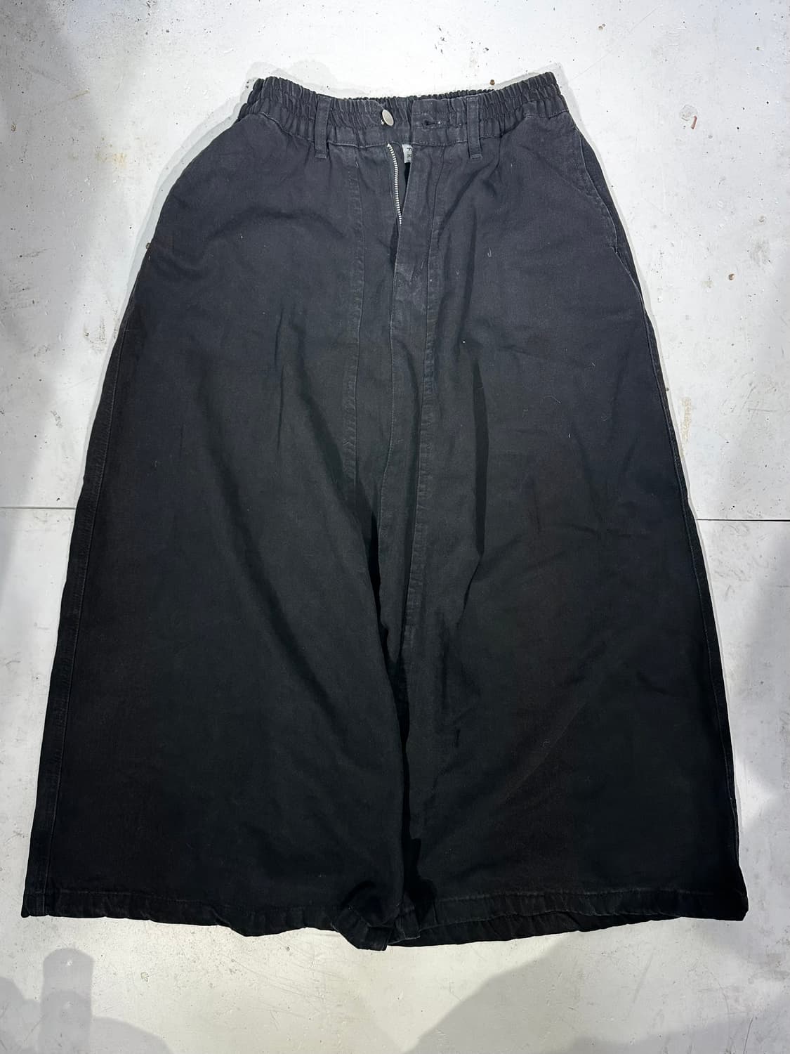 빈티지 흑청 와이드 데님 치마바지 상품이미지4