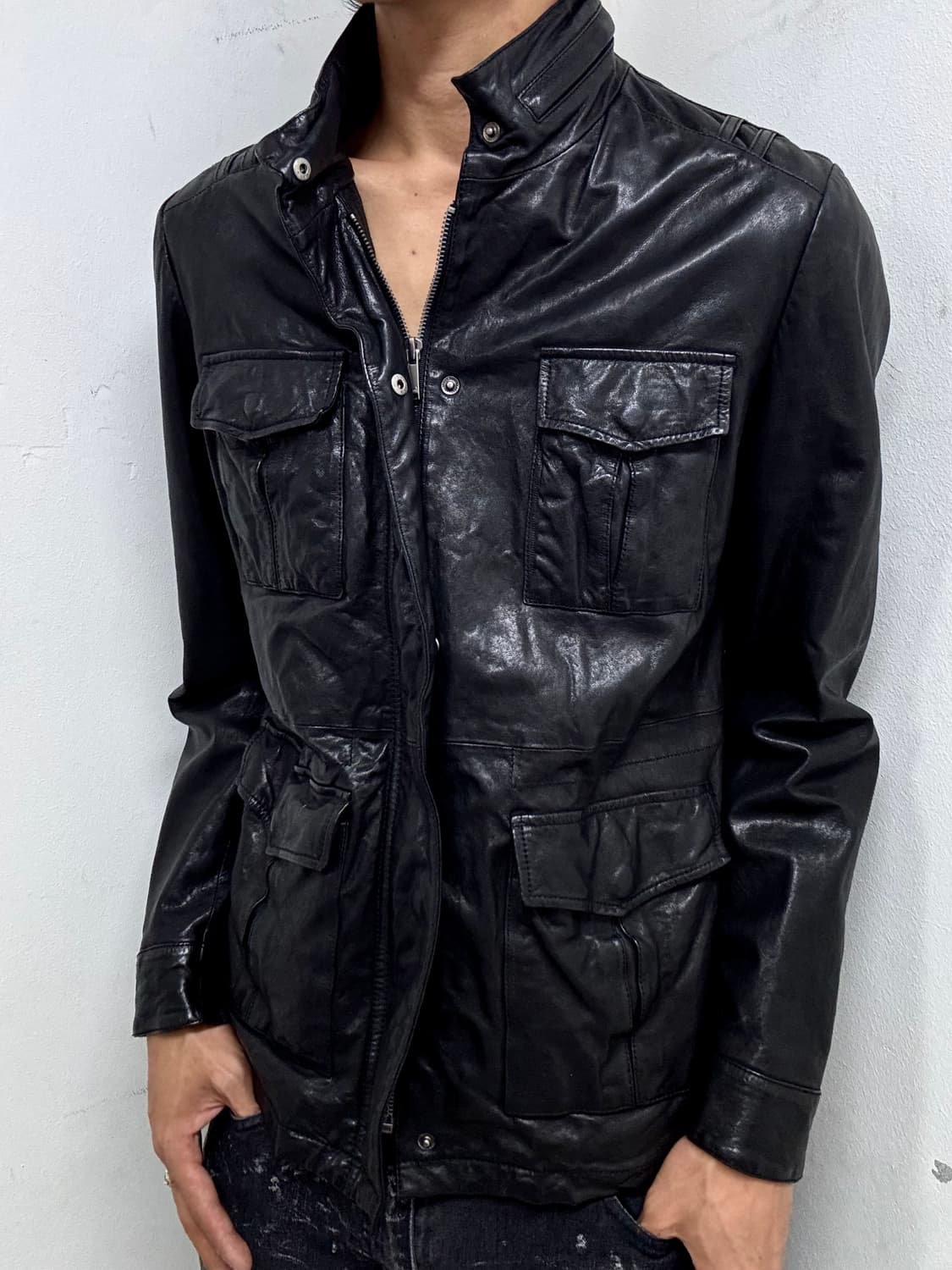 [Leather]Gimmick Pocket Detail Leather J 상품이미지1