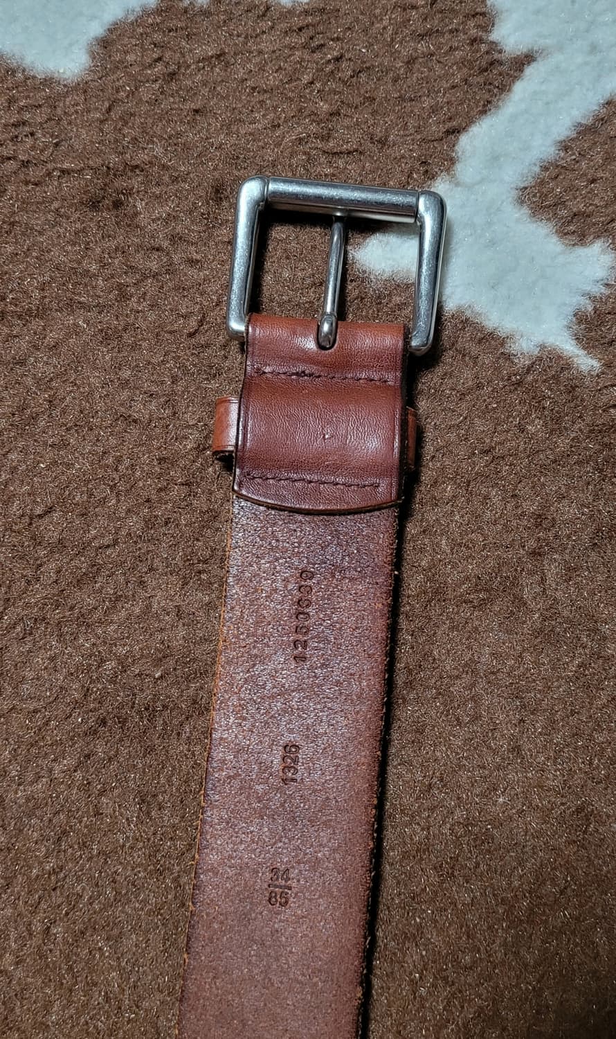 폴로 랄프로렌 남성용 브라운 가죽 벨트(115*4) 상품이미지5