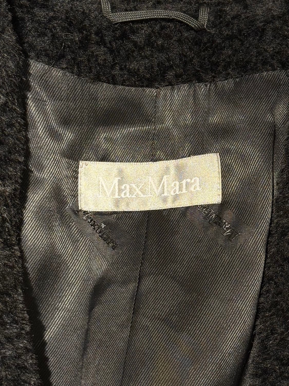 막스마라 블랙 라나버진울 알파카 블렌드 후디 코트 상품이미지7