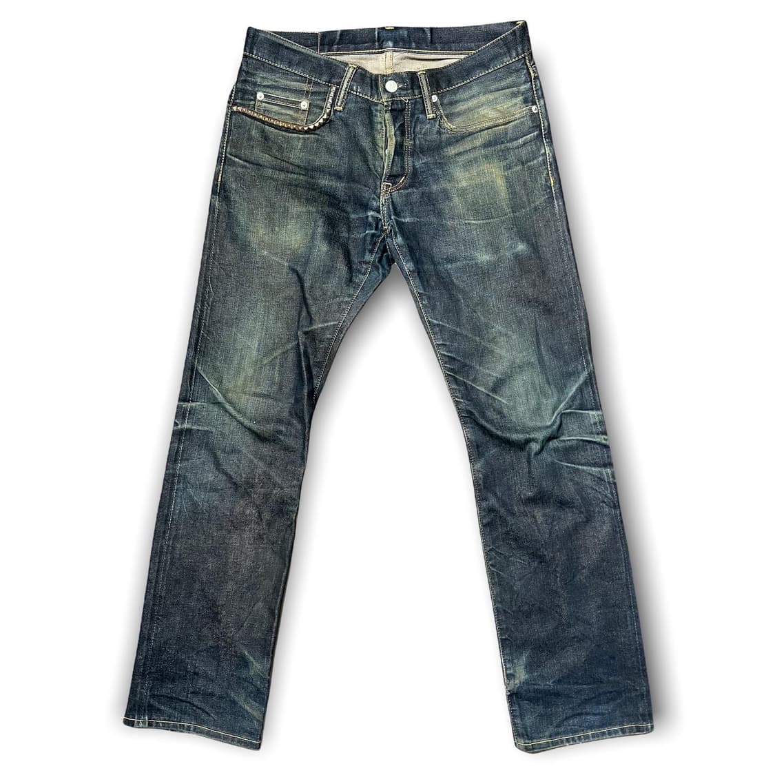 히스테릭 글래머 오일 워시드 데미지 셀비지 진 상품이미지1