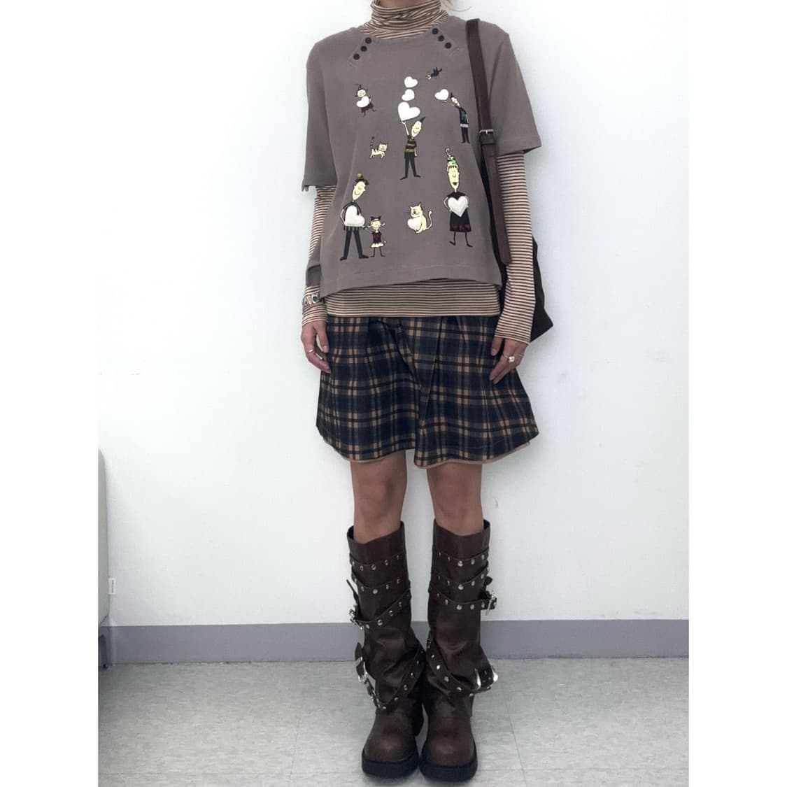 빈티지 리버시블 체크 스커트 상품이미지1