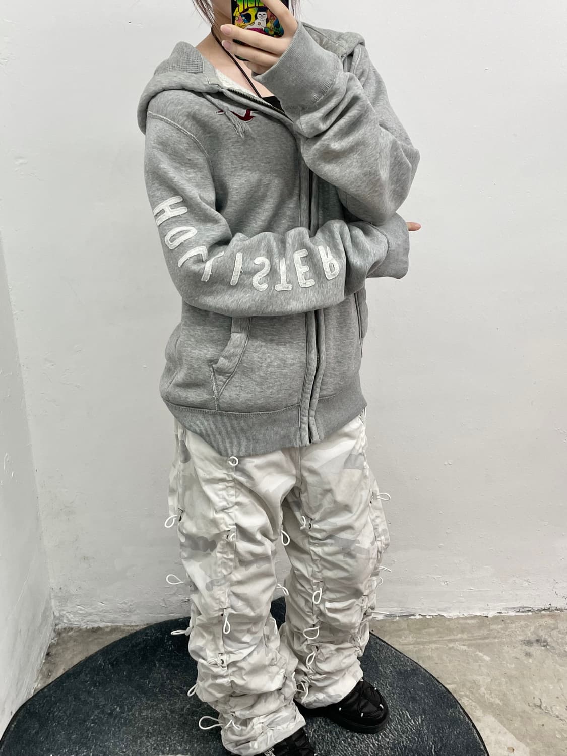 홀리스터 그레이 로고 헤비 후드집업 상품이미지5