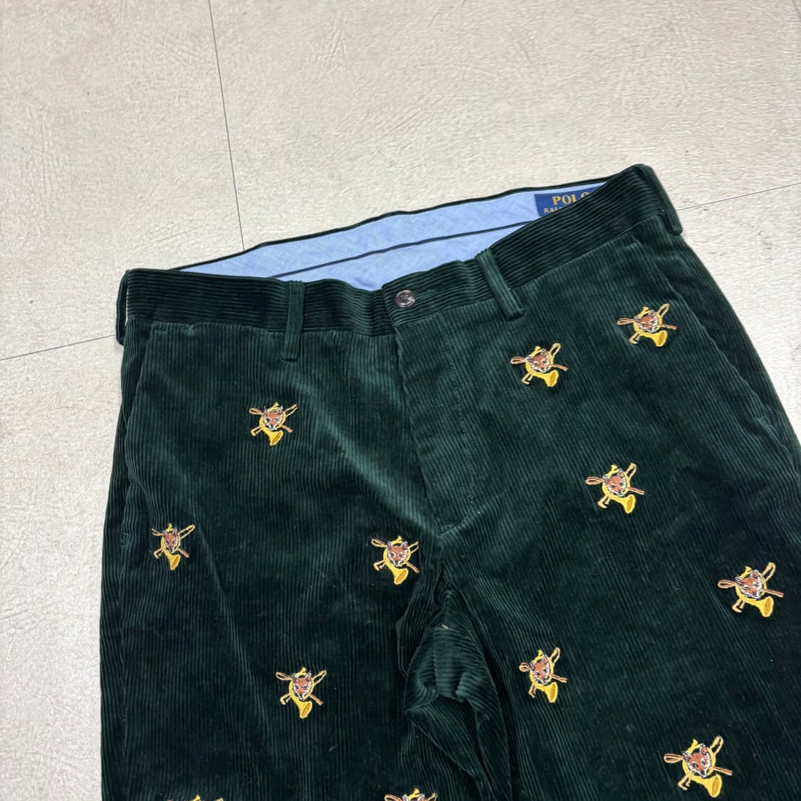 폴로 랄프로렌 그린 코듀로이 폭스 패턴 팬츠 상품이미지2