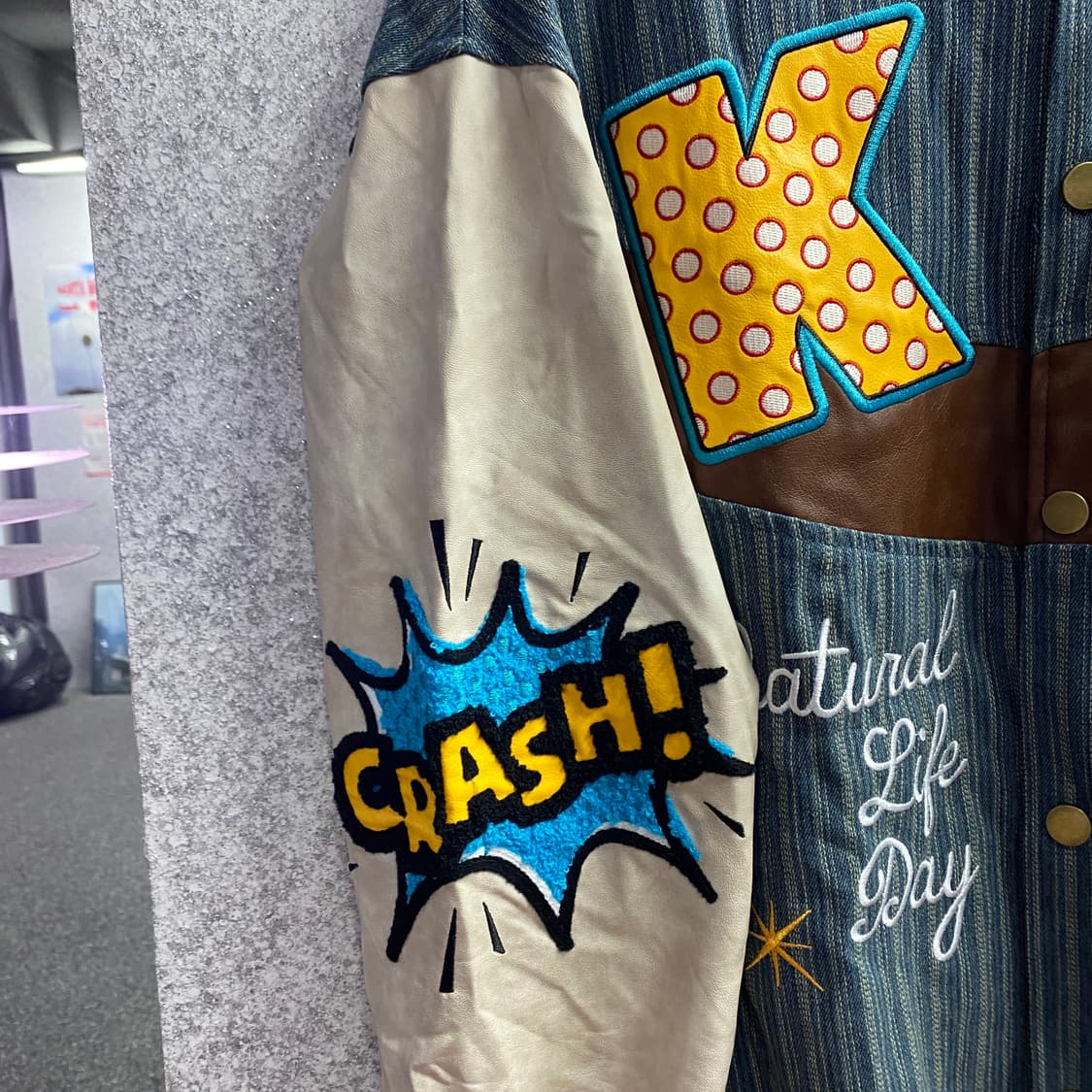 빈티지 베티붑 패치 데님 바시티 자켓 B3631 상품이미지3