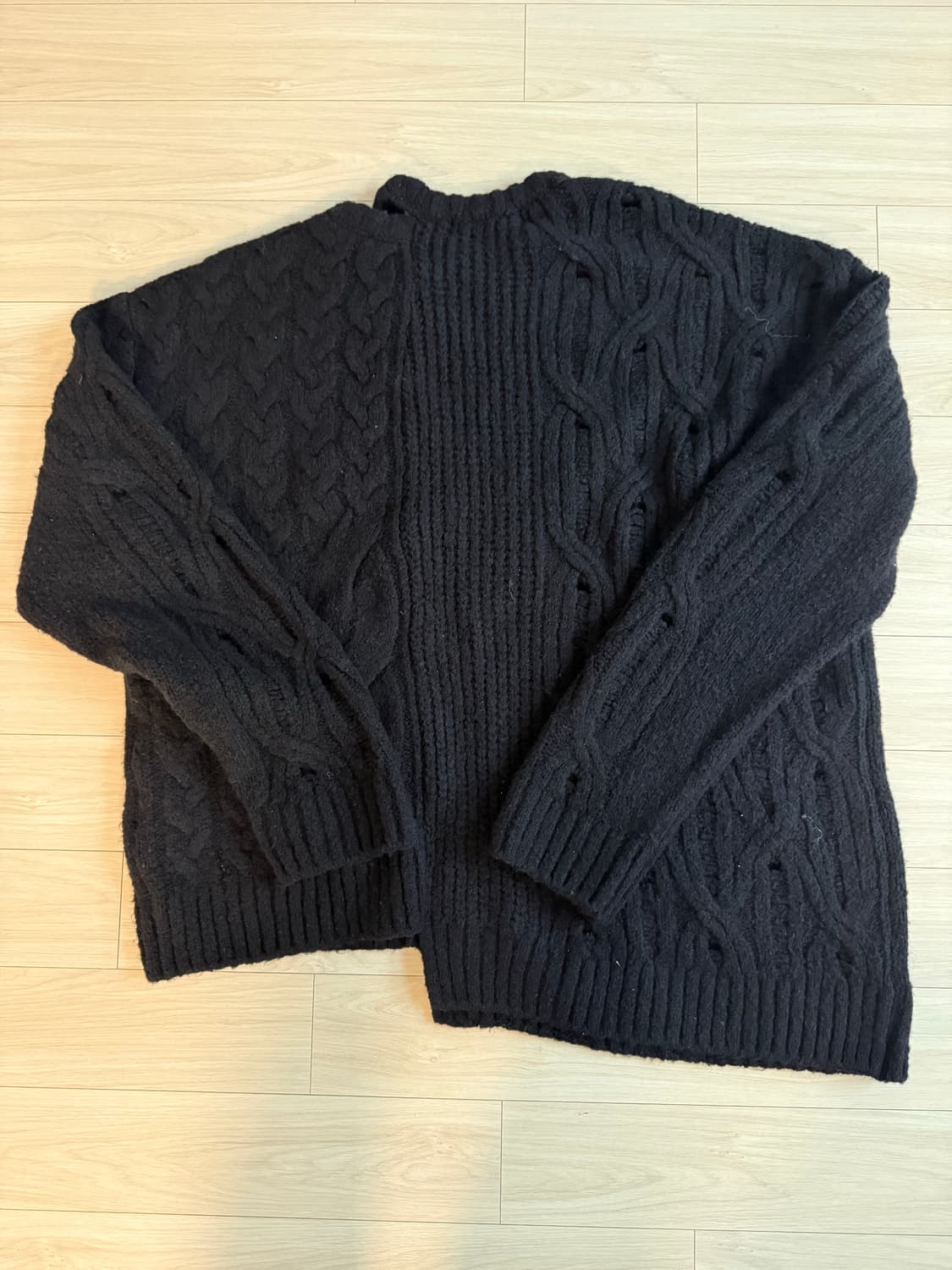 트리밍버드 Mixed Cable Knit Pullover [Black] 상품이미지2
