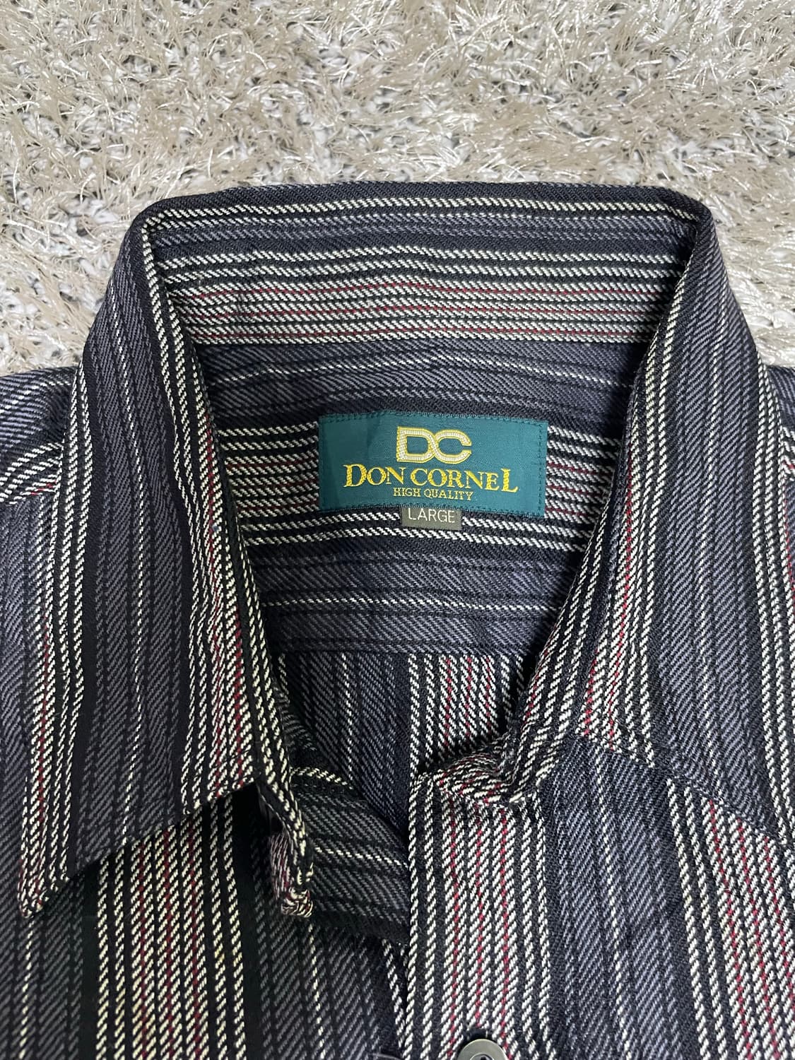 일제 DON CORNEL 스트라이프 울셔츠 사이즈 105~110 상품이미지3